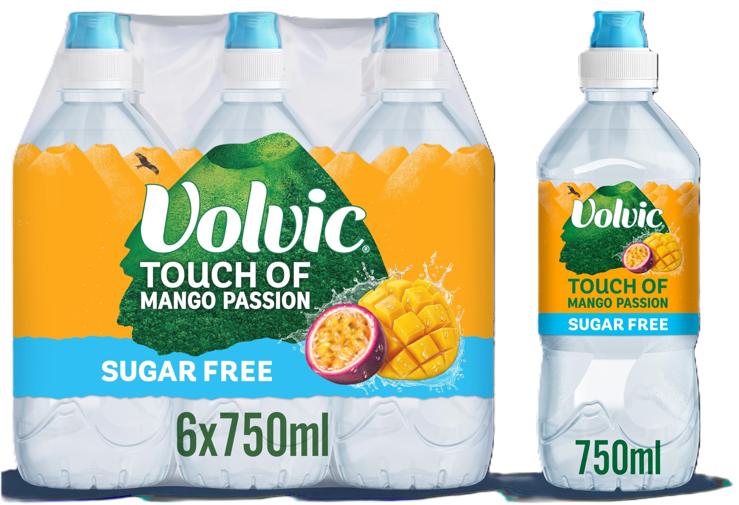 Volvic Touch of Fruit Mango Passion Fruit Sugar Free Still Flavoured Water Multipack 6x750ml