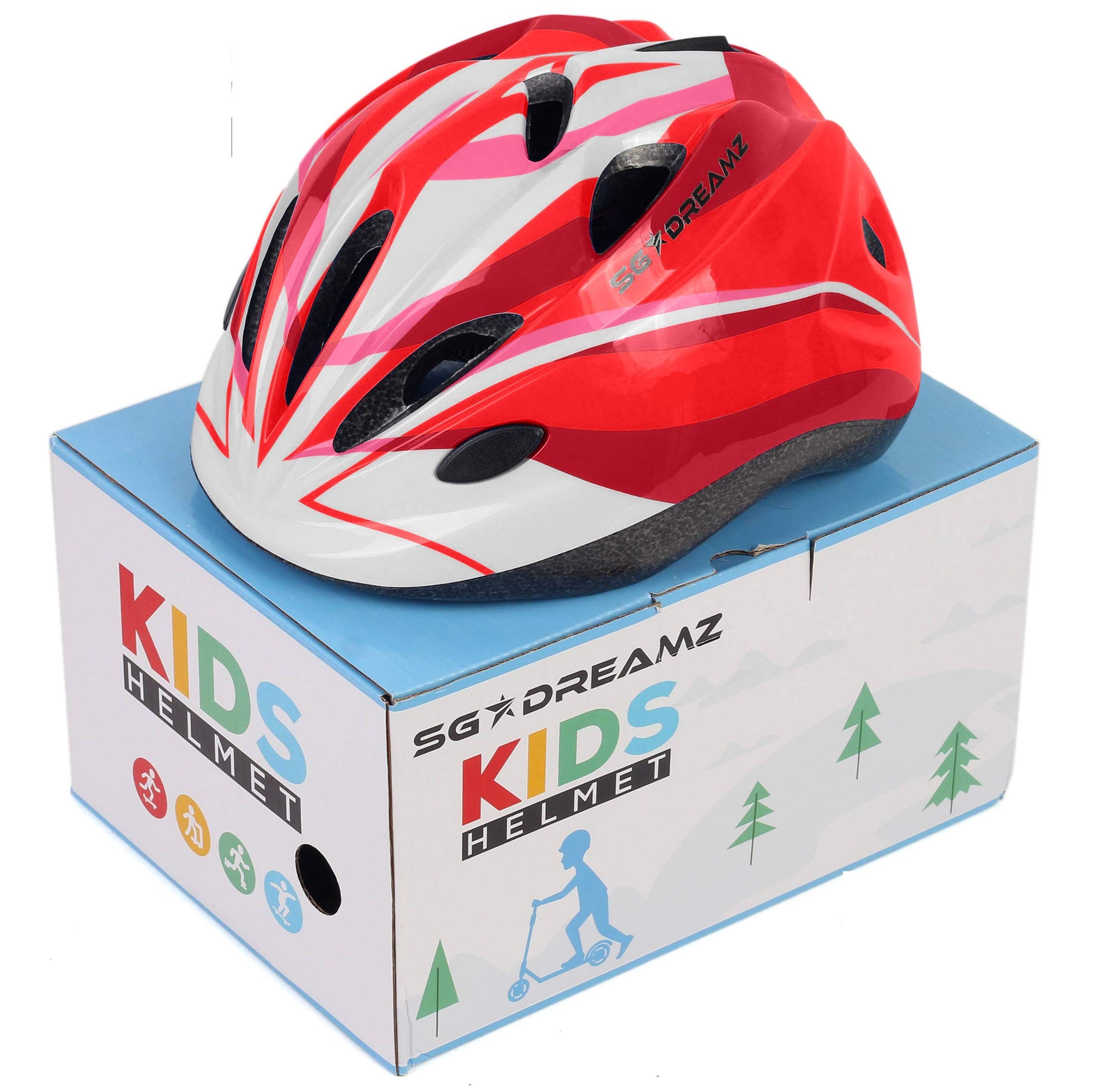 Kids Helmet – Adjustable from Toddler to Youth Size, Ages 3 to 7 - Comes in Great Looking Package Perfect for Gift - Multi-Sports with LED Safety Light