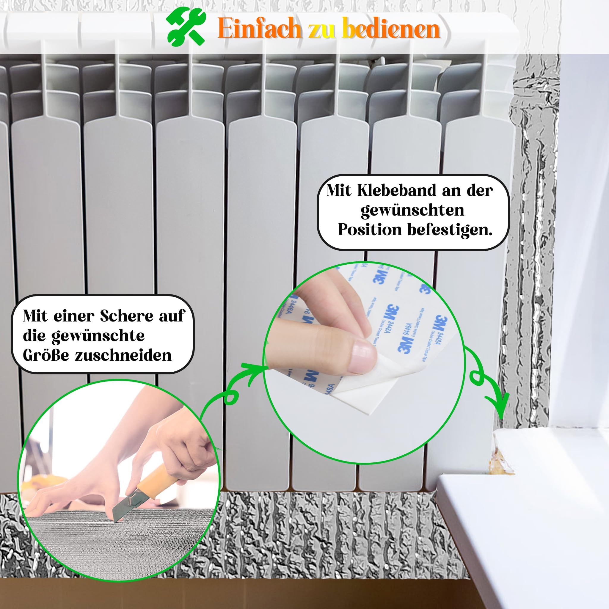 Doppelschicht Aluminiumfolie Isolierfolie Dämmfolie Alu Heizkörper Reflexionsfolie Doppelfolie Alu-Luftpolsterfolie für Dach-, Boden- und Wandisolierung, 1x10m - 10㎡
