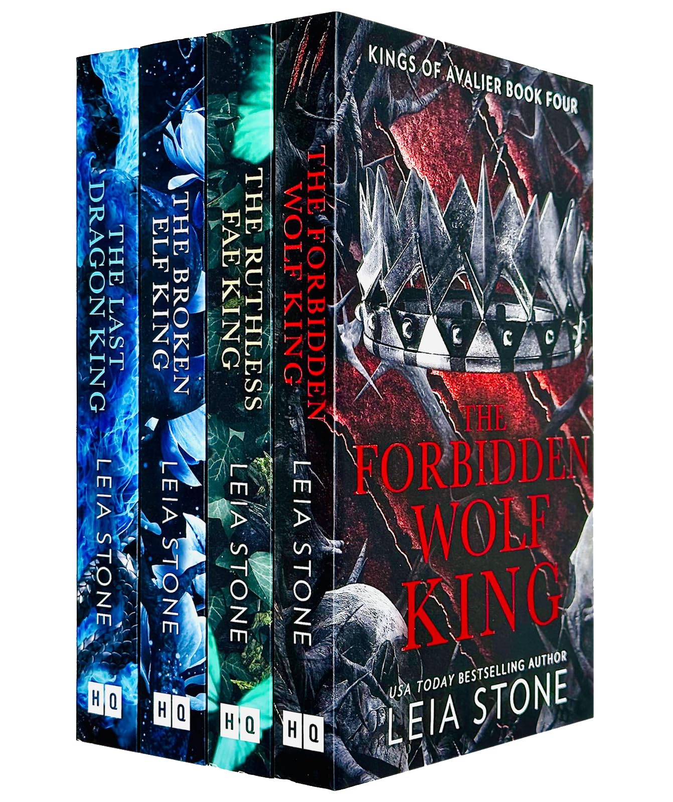 Kings of Avalier 4 Books Collection Set By Leia Stone(The Last Dragon King, The Broken Elf King, The Ruthless Fae King & The Forbidden Wolf King)