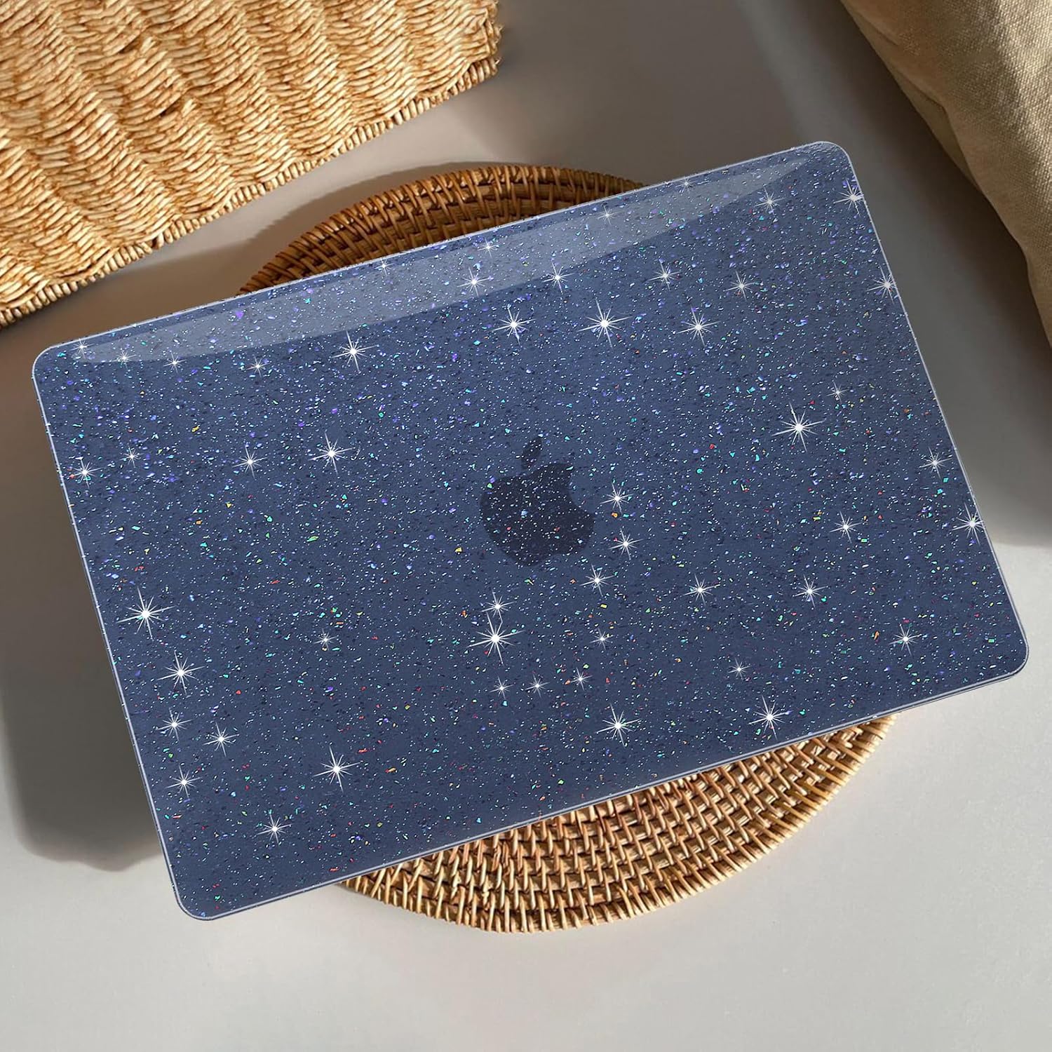 AKIT Compatible with MacBook Pro 14 inch Case Sparkly 2025-2021 M5 M4 M3 M2 M1 Pro Max A3434 A3112 A3185 A3401 A2918 A2992 A2779 A2442, [Anti-Cracking] Hard Shell Laptop Case Cover, Haze Blue - Image 3
