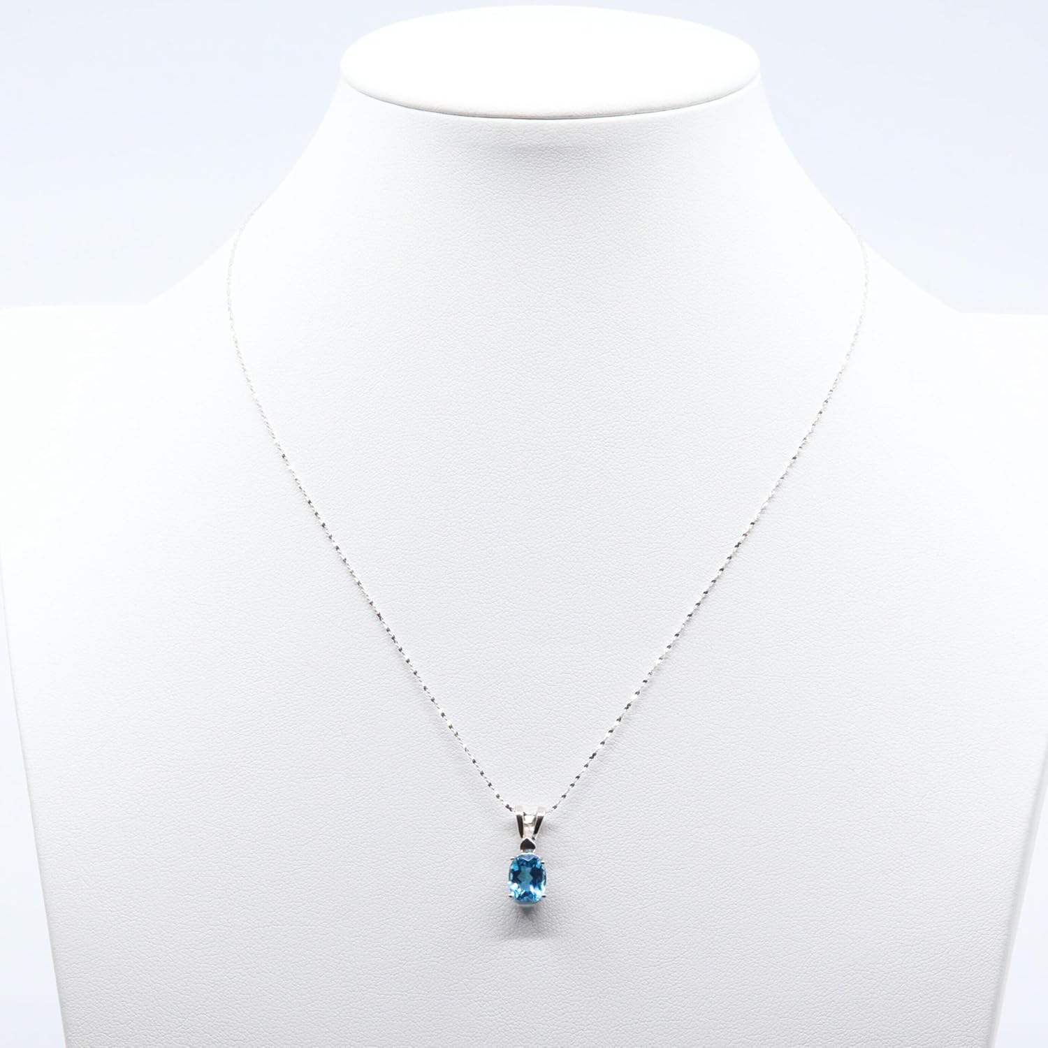 Elegant Genuine Gemstone and Pearl Pendant Necklace Collection in 18K White Gold Over Sterling Silver – London or Swiss Blue Topaz, Blue Sapphire, and Freshwater Cultured Pearls - Image 3