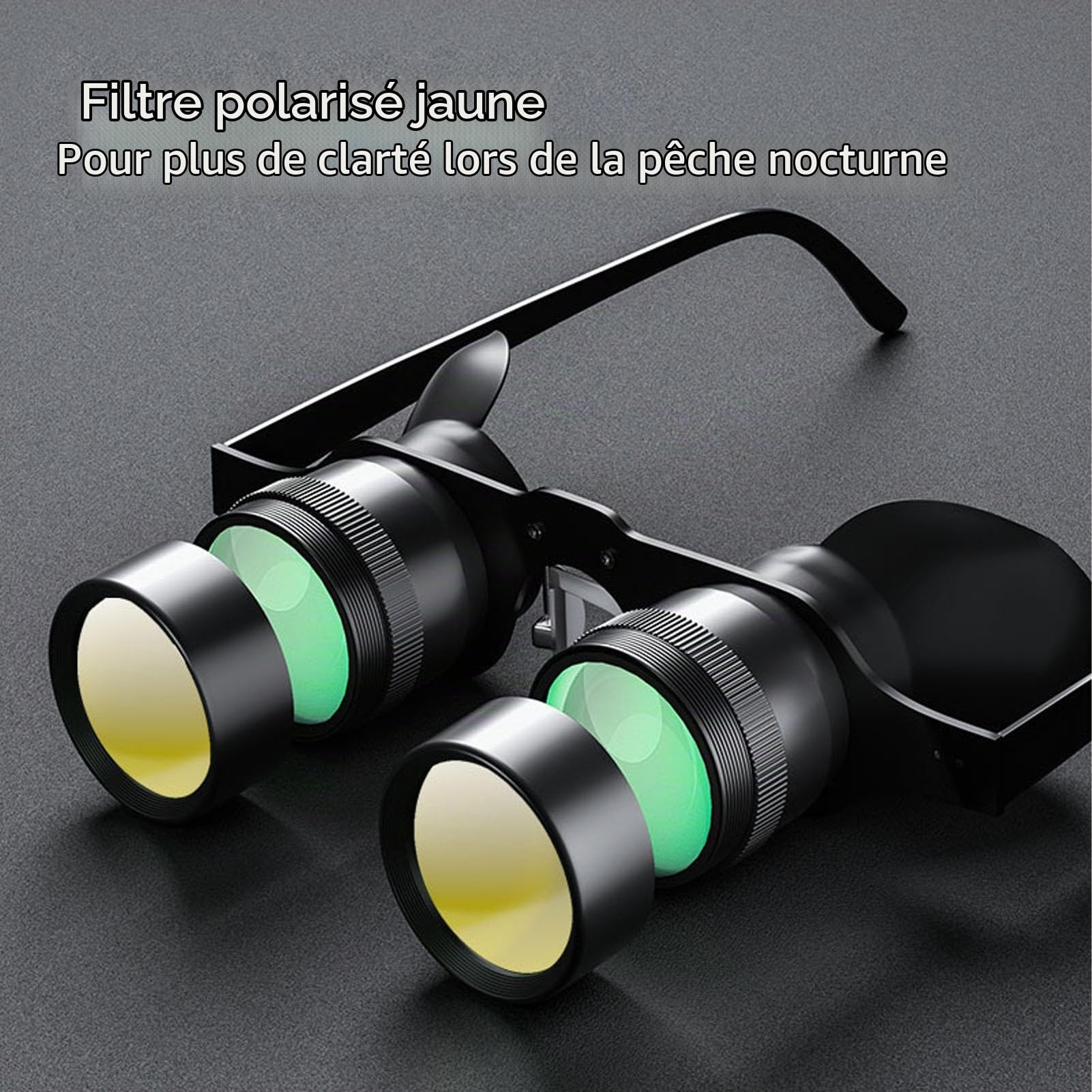 Lunettes Binoculaires Mains Libres, Optique Zoom 10X avec 3 Lentilles Polarisées, Jumelles Portables HD Réglables et Lunettes D'opéra pour la Pêche, L'observation des Oiseaux, la