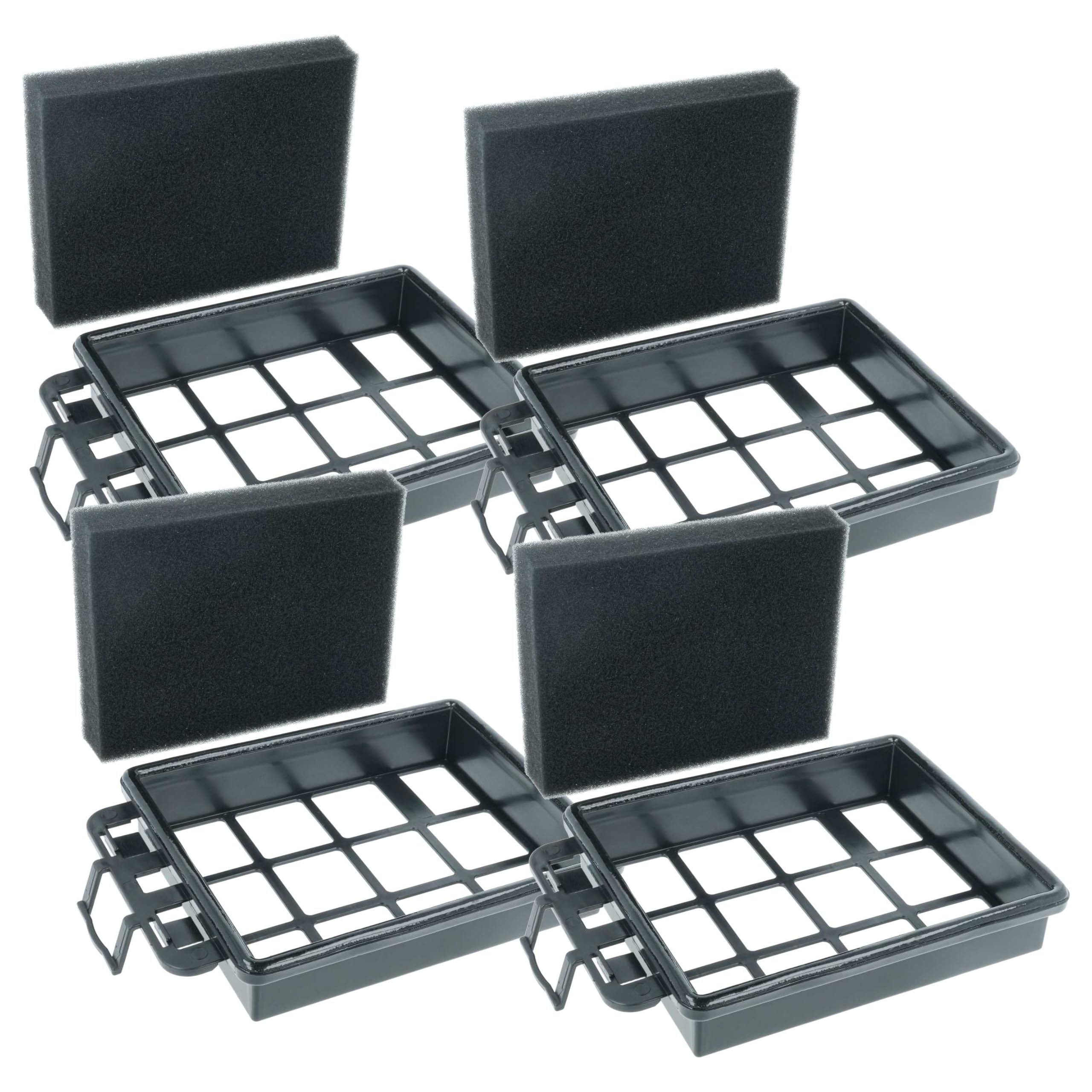 vhbw 4x Filtro de aspiradora compatible con Nilfisk Meteor - Filtro de espuma negro
