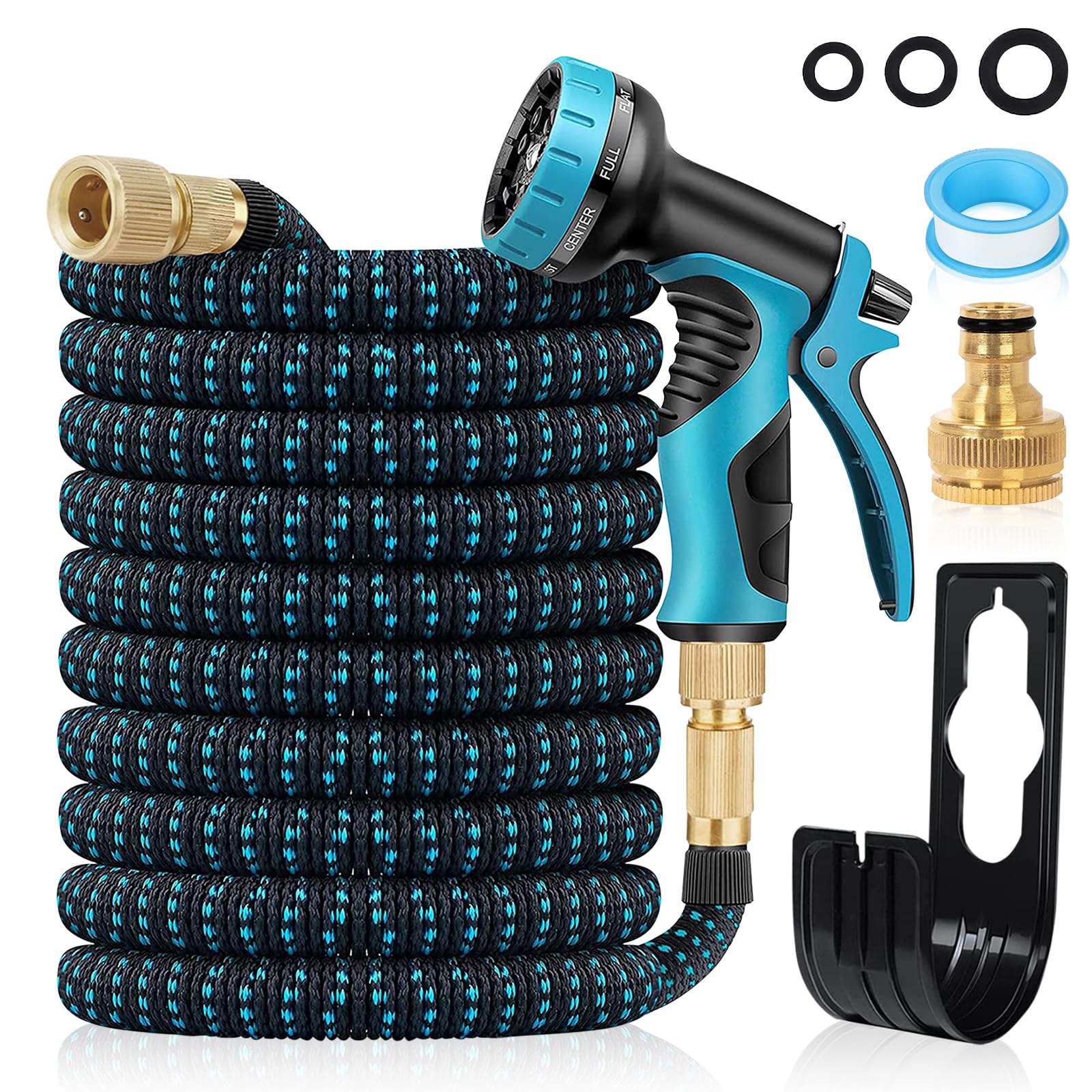 Expandable Garden Hose 100ft 3 Times Expanding Flexible Magic Water Hose Pipe with 10 Function Nozzle