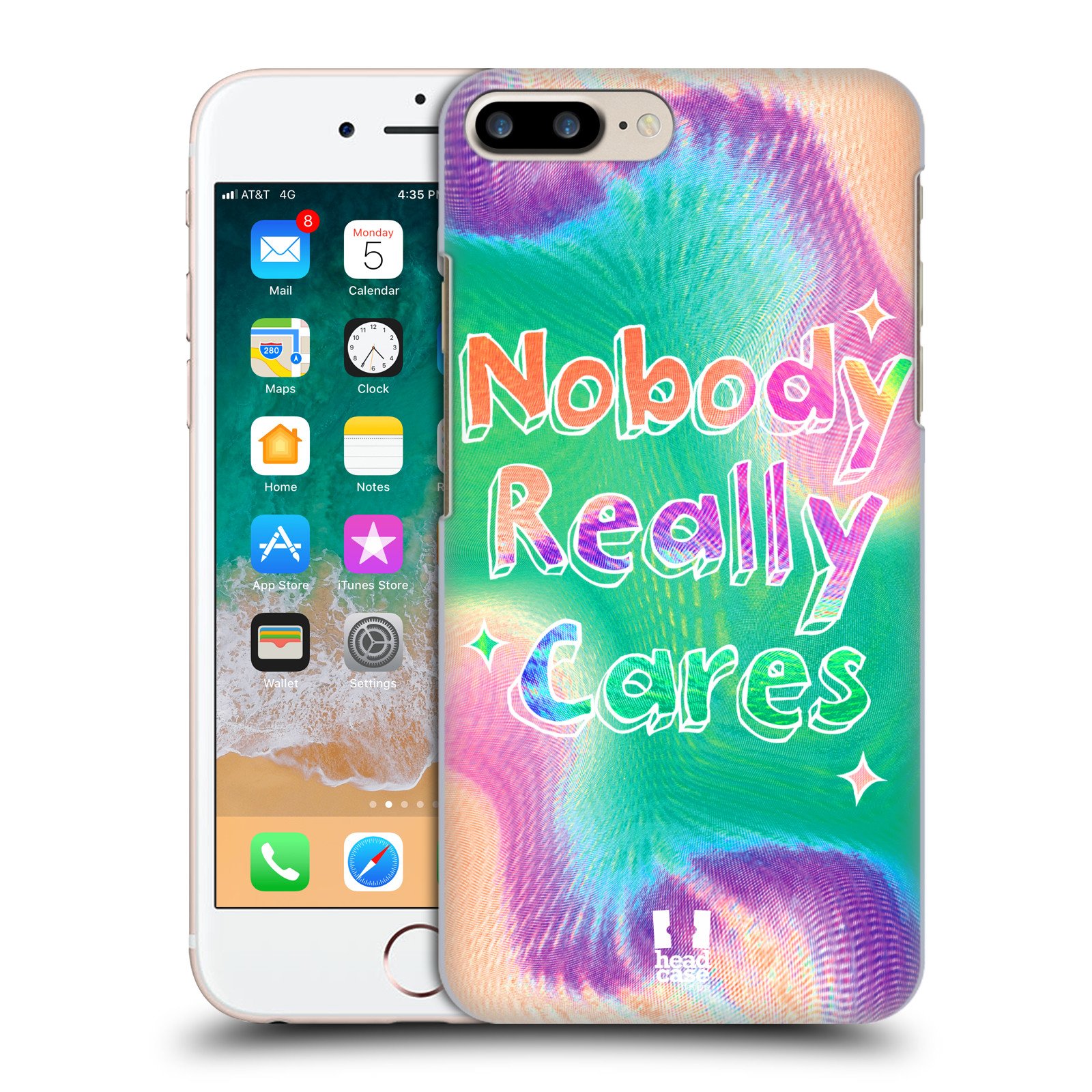 Head Case Designs Nobody Really Cares Holographic Overlays Hard Back Case Compatible with Apple iPhone 7 Plus/iPhone 8 Plus