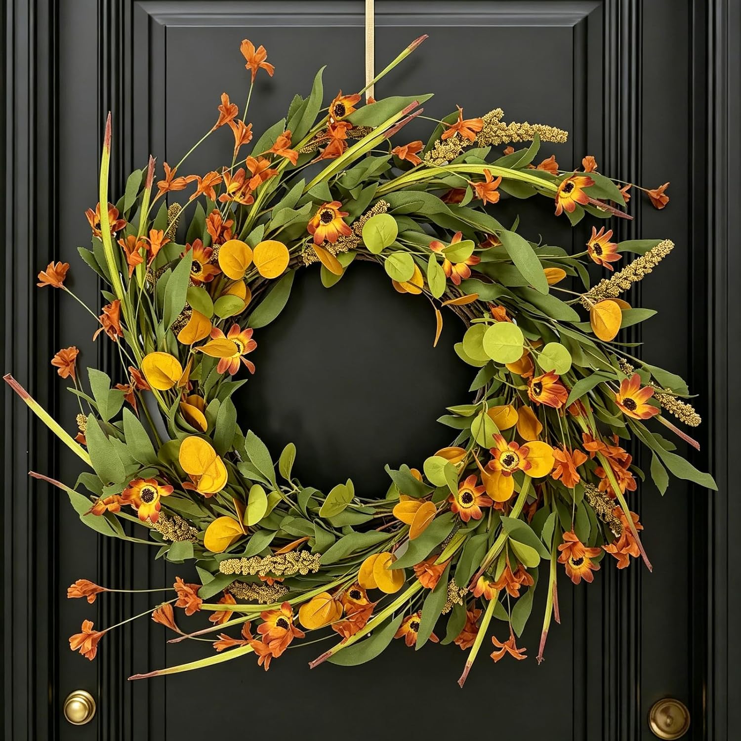 24“ Fall Wreath for Front Door, Autumn Door Wreath Home Decor
