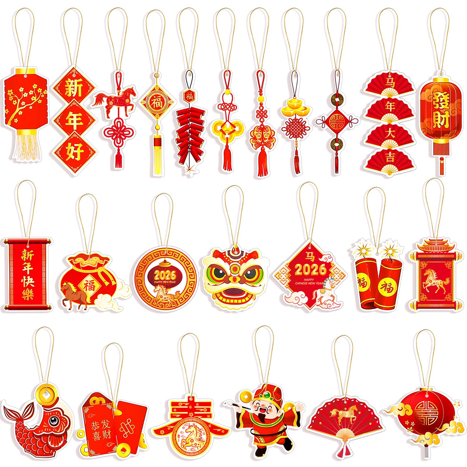 Amazon.com: HOWAF 48pcs Chinese New Year Decorations Chinese New