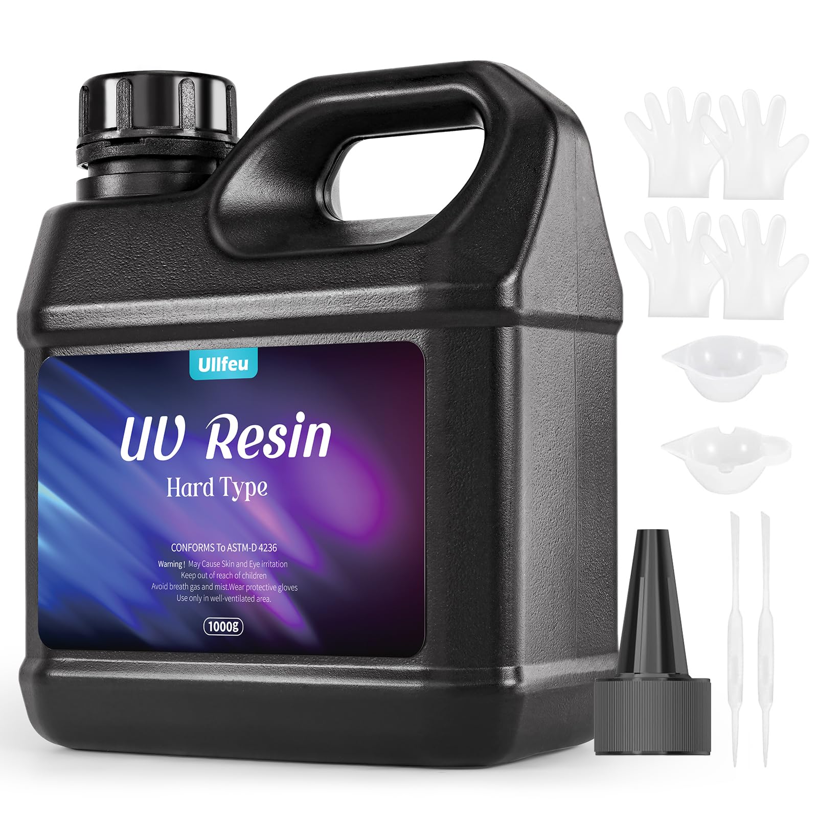 Resina UV de 1000 g a granel, sin olor, resina epoxi UV transparente, kit de resina de curado rápido, kit de resina de secado rápido, fabricación de joyas, revestimiento de decoración hecho a