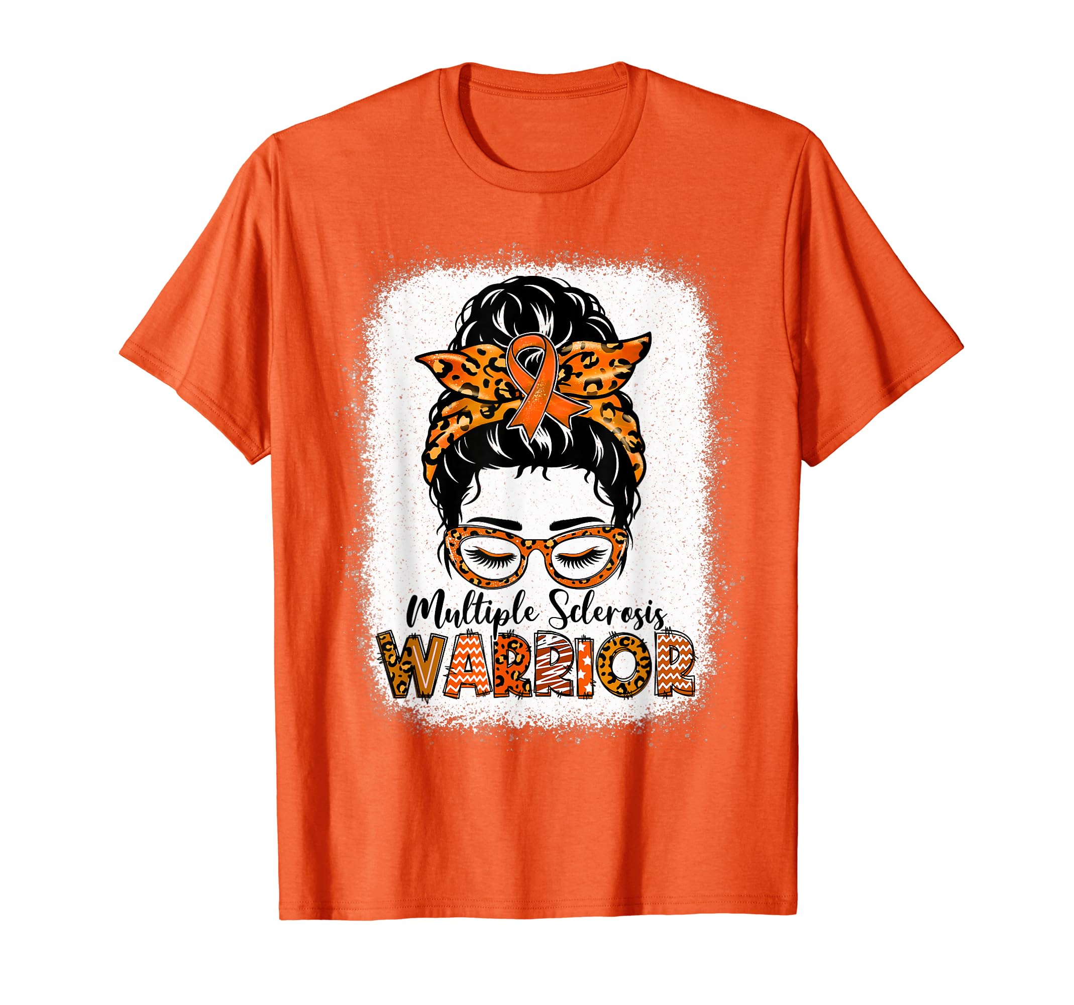 Multiple Sclerosis Awareness Shirt Men Women KidsWomens MS Warrior Messy Bun - Multiple Sclerosis Awareness T-ShirtOEKO-TEX STANDARD 100