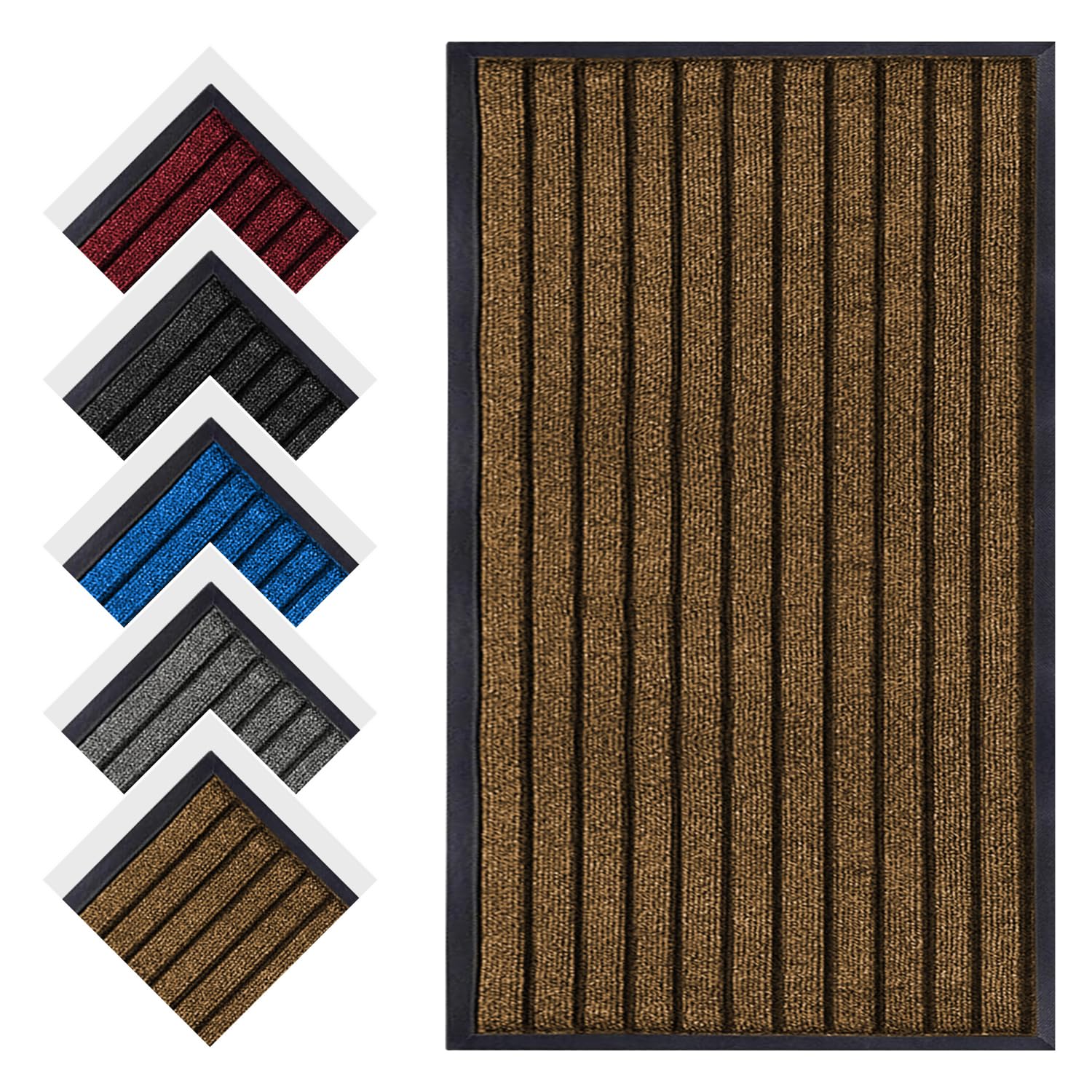 Aspire Homeware Blue Door Mat 40cm x 60cm – Indoor Outdoor Mats Dirt Trapper Anti Slip Rubber Mat Washable Super Absorbent Heavy Duty Doormats