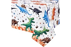 Watercolor Dinosaur Party Tablecloth for Children's Parties