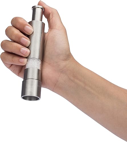 Miniatura 5 de set de molinillo para sal y pimienta molinillo gourmet original de presionar y moler para sal molinillo de pimienta con soporte incluye paquetes de