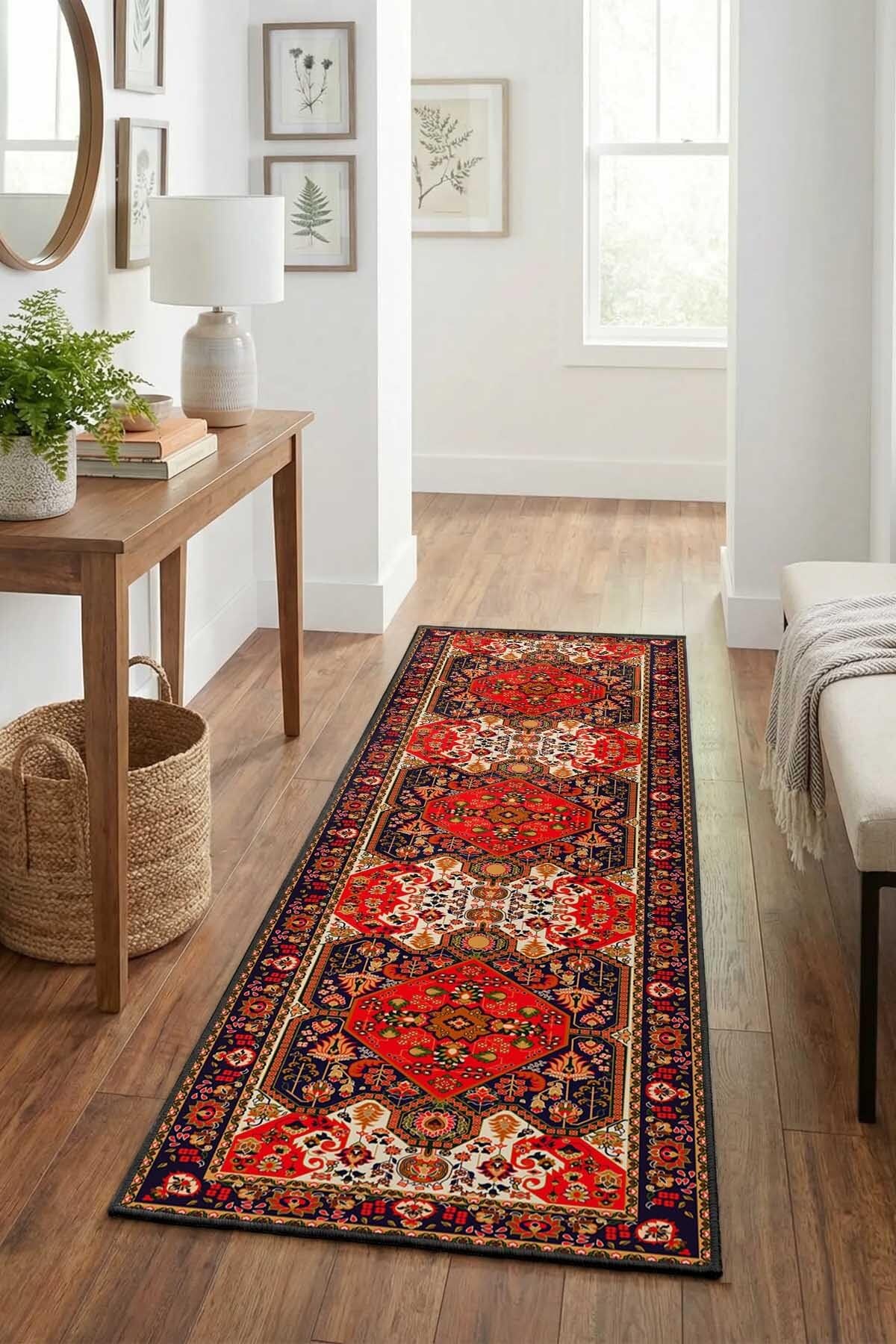 Monnhein Vizon Yolluk A-9 - Yıkanabilir, Kaymaz Taban, Dijital Baskılı, Leke Tutmaz, İnce Hav, Modern Koridor, Mutfak, Antre ve Salon için Dekoratif Yolluk