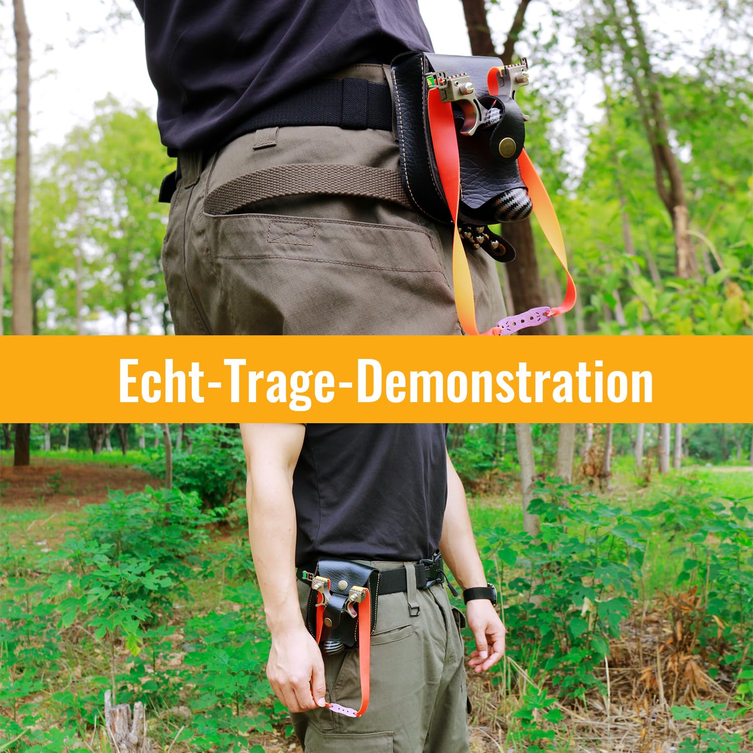Zwille Profi Steinschleuder für Erwachsene Schleuderset mit Tasche Zielglocke Zubehör für Outdoor Sport Katapult Slingshot
