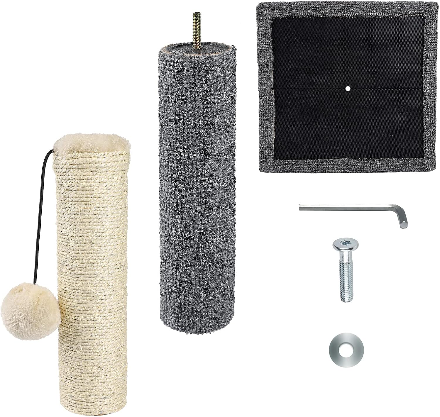 Ahomdoo 20.5'' Tall Cat Scratching Post, Kitten Scratching Post for Indoor with Hanging Ball, Durable Cat Scratcher Pole with Sisal Rope : Pet Supplies
