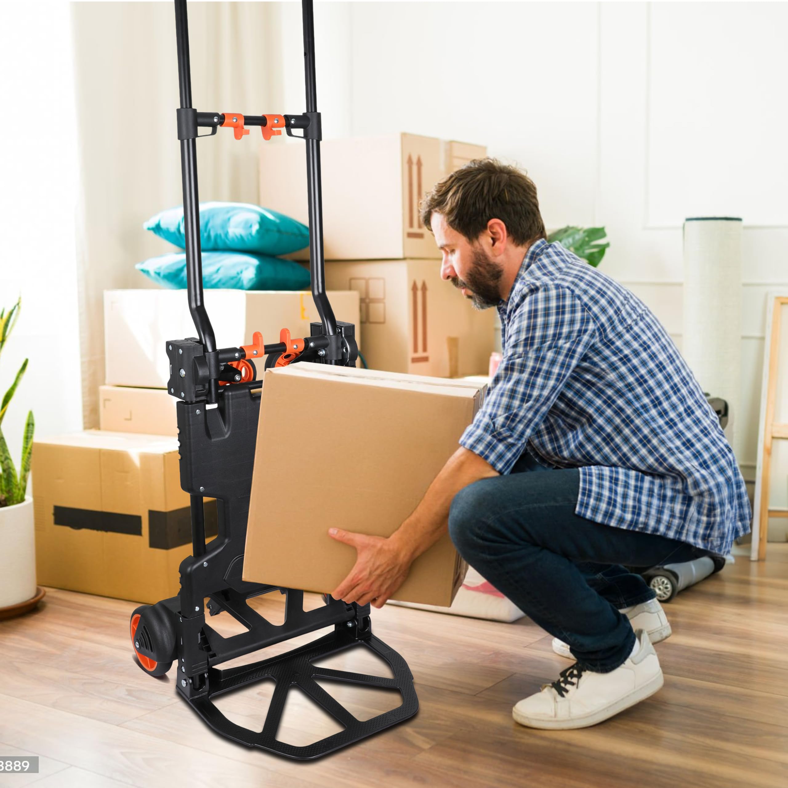 Black+Decker 2-en-1 Carro y Caretilla Plegable - Carretilla de Carga MAX. 55KG - Caretilla de Mano MAX. 120KG - Carro Plataforma con Ruedas Robustas - Plástico/Acero