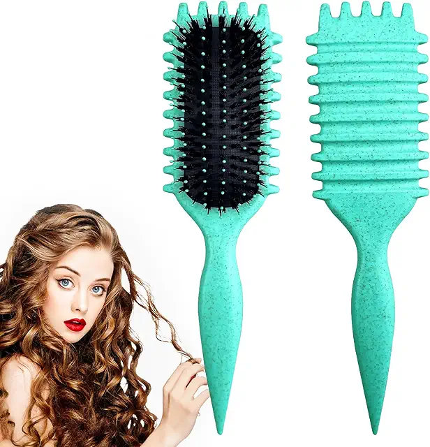 Bounce Curl Lockenbürste: Lockendefinierung & Entwirrung für alle Haartypen (grün)