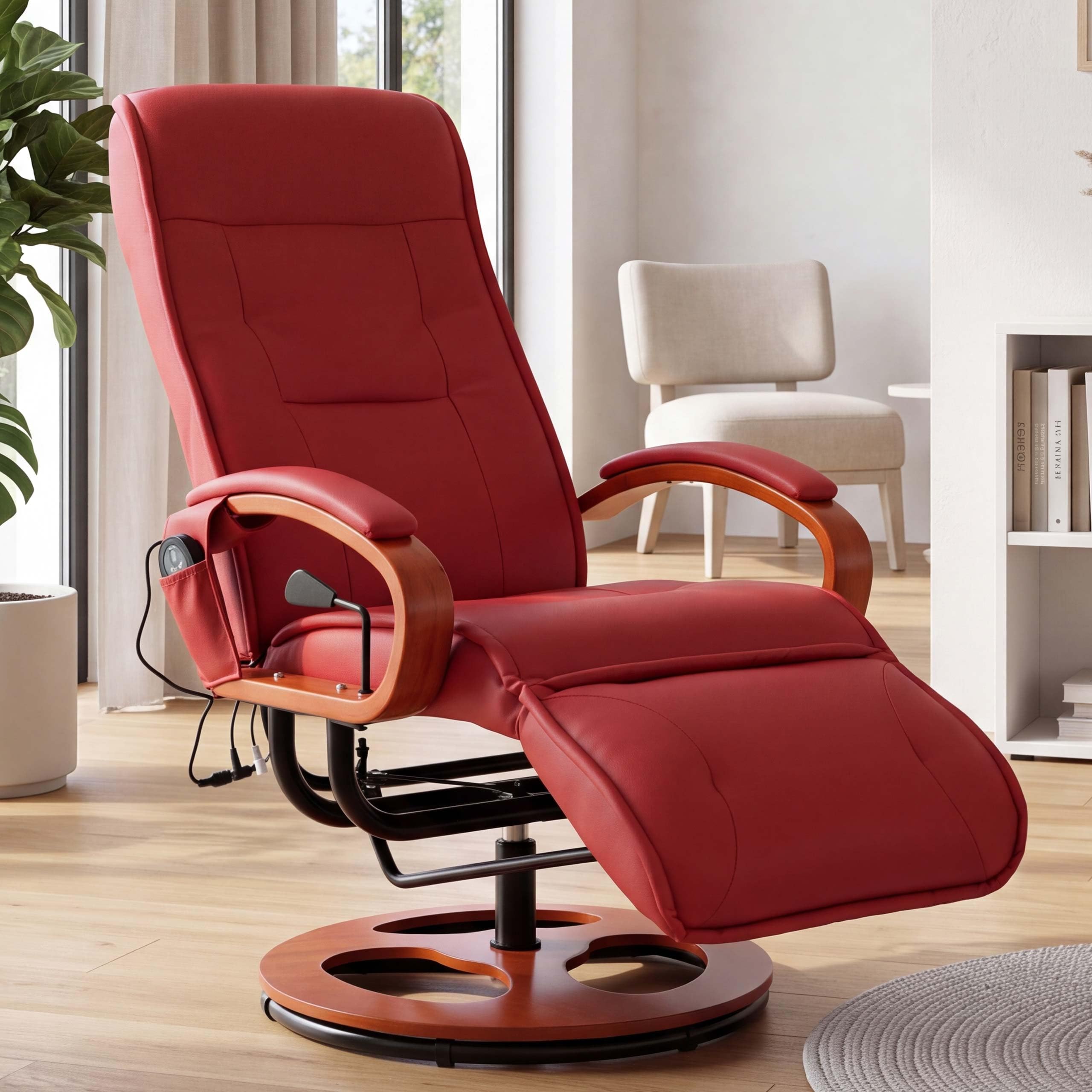 Mendler Relaxliege Arles II - Leder, rot
