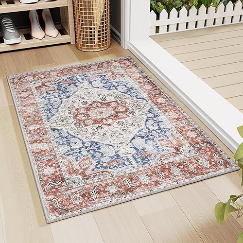Miniatura 1 de Hargiis Alfombra de área, 2 x 3, antideslizante, lavable, alfombra para puerta interior, alfombra para dormitorio, cocina, entrada, baño, alfombra