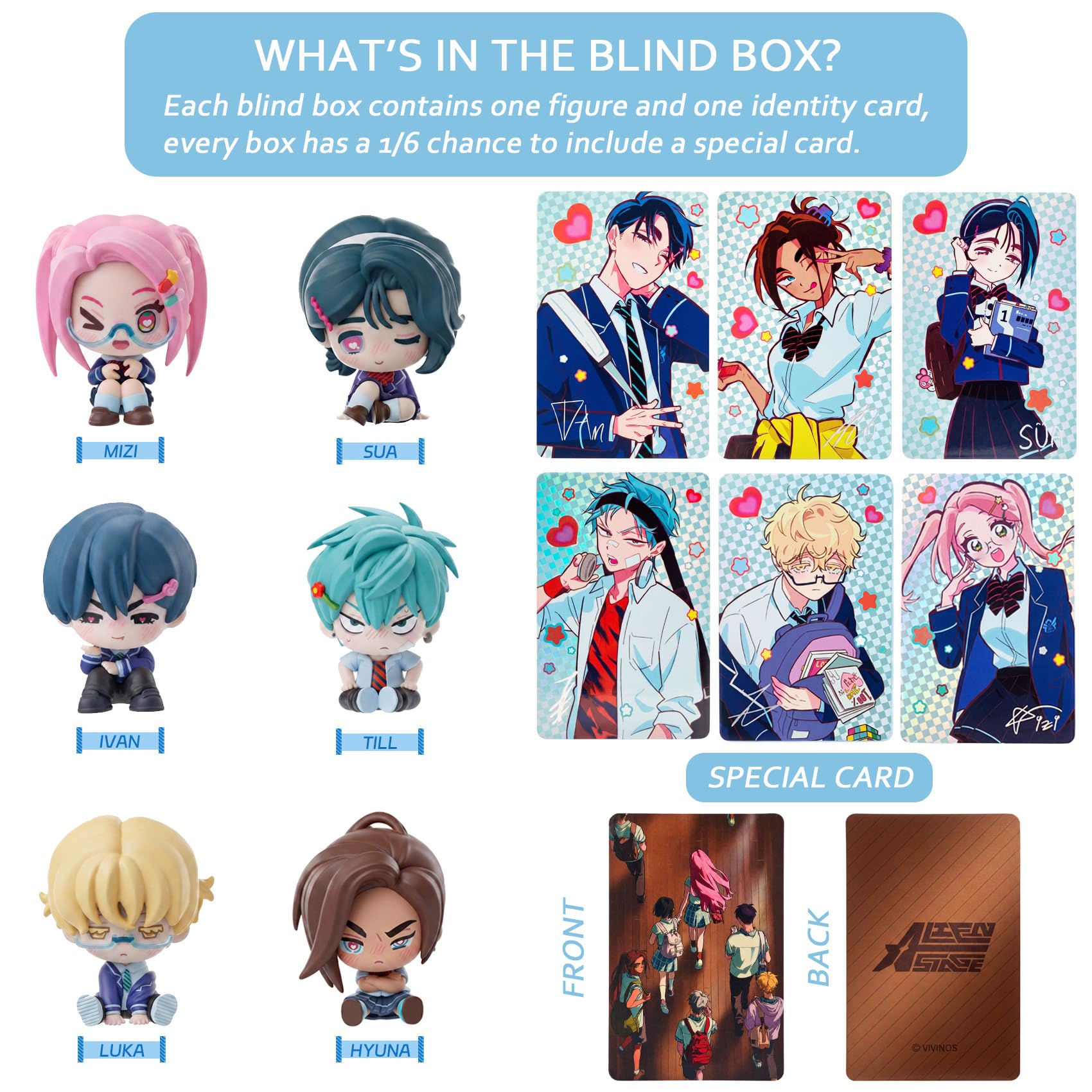 YJacuing Alien Stage Anakt Arts High School Blind Box Figur (ganzes Set) | Zombie Stage, AAHS-Serie, Zomst, Alnst, offizielle Figur, Anime-Merch, Heimdekoration