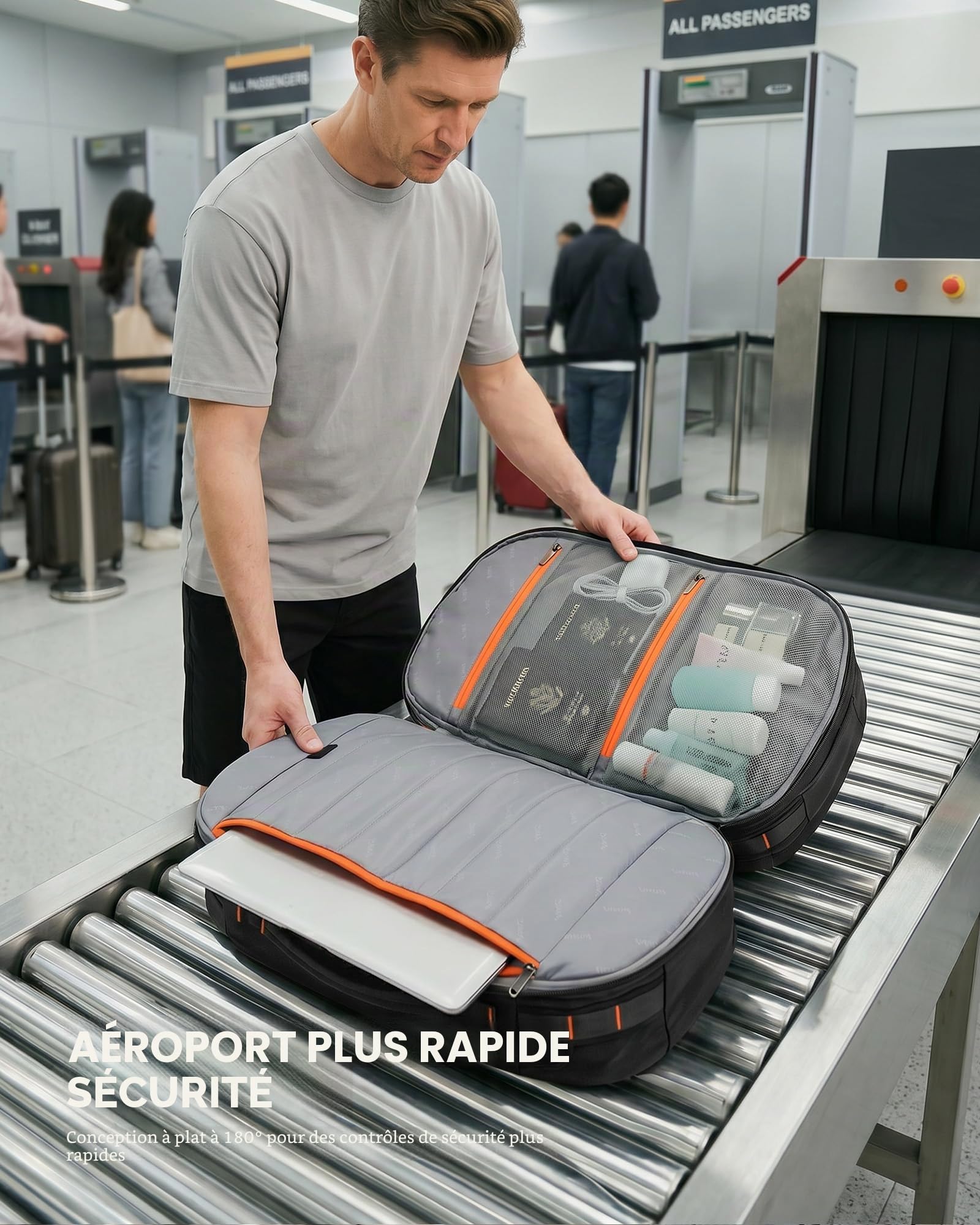 Tolaccea Sac a Dos Voyage Cabine Avion, 40L-50L Grand Sac à Dos Voyage, Pour Ordinateur Portable 15.6 Pouces, Sac Cabine Avion Pour Homme Femme voyages