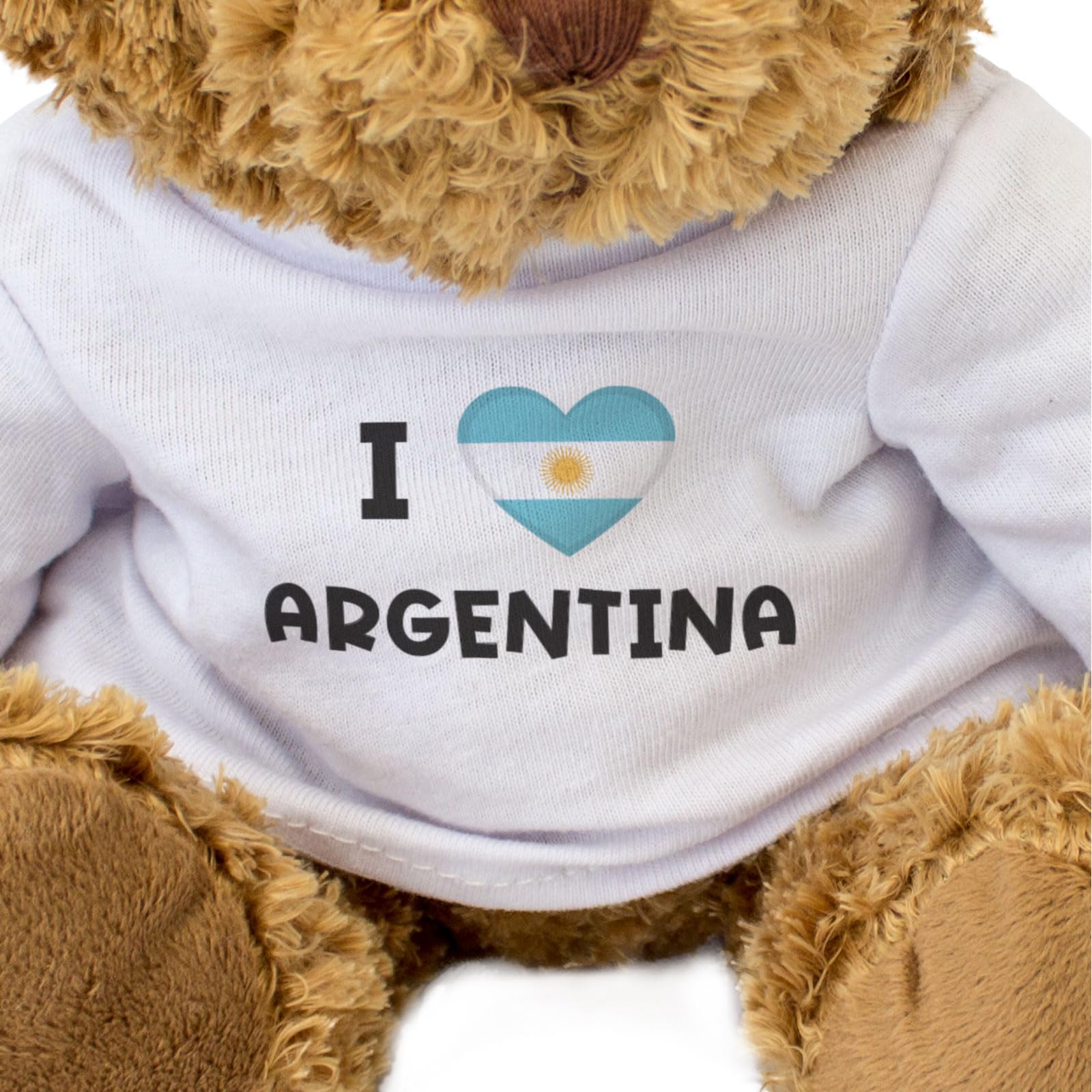 Big Red Egg I LOVE ARGENTINA FLAG - Teddy Bear - Cute Soft Cuddly Adorable - Gift Present, Brown - Image 3