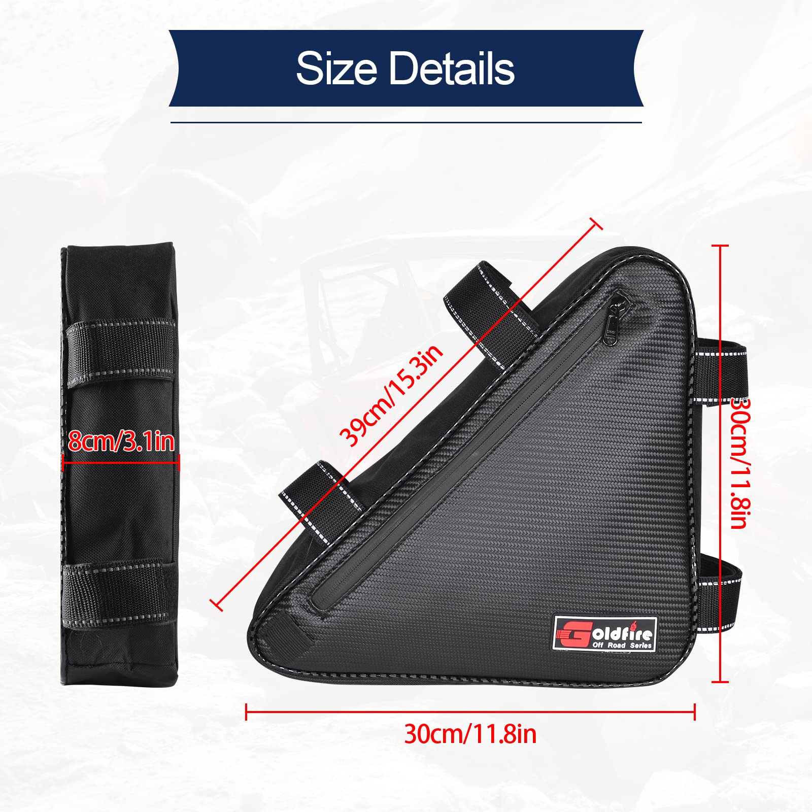 Hutexcio UTV Triangle Storage Bag, Roll Bar Triangle Storage Bag with Waterproof, Overhead Roof Gear Bags Compatible with UTV Talon 1000R 1000X 1000X4 2019-2024, 2 Pack Black