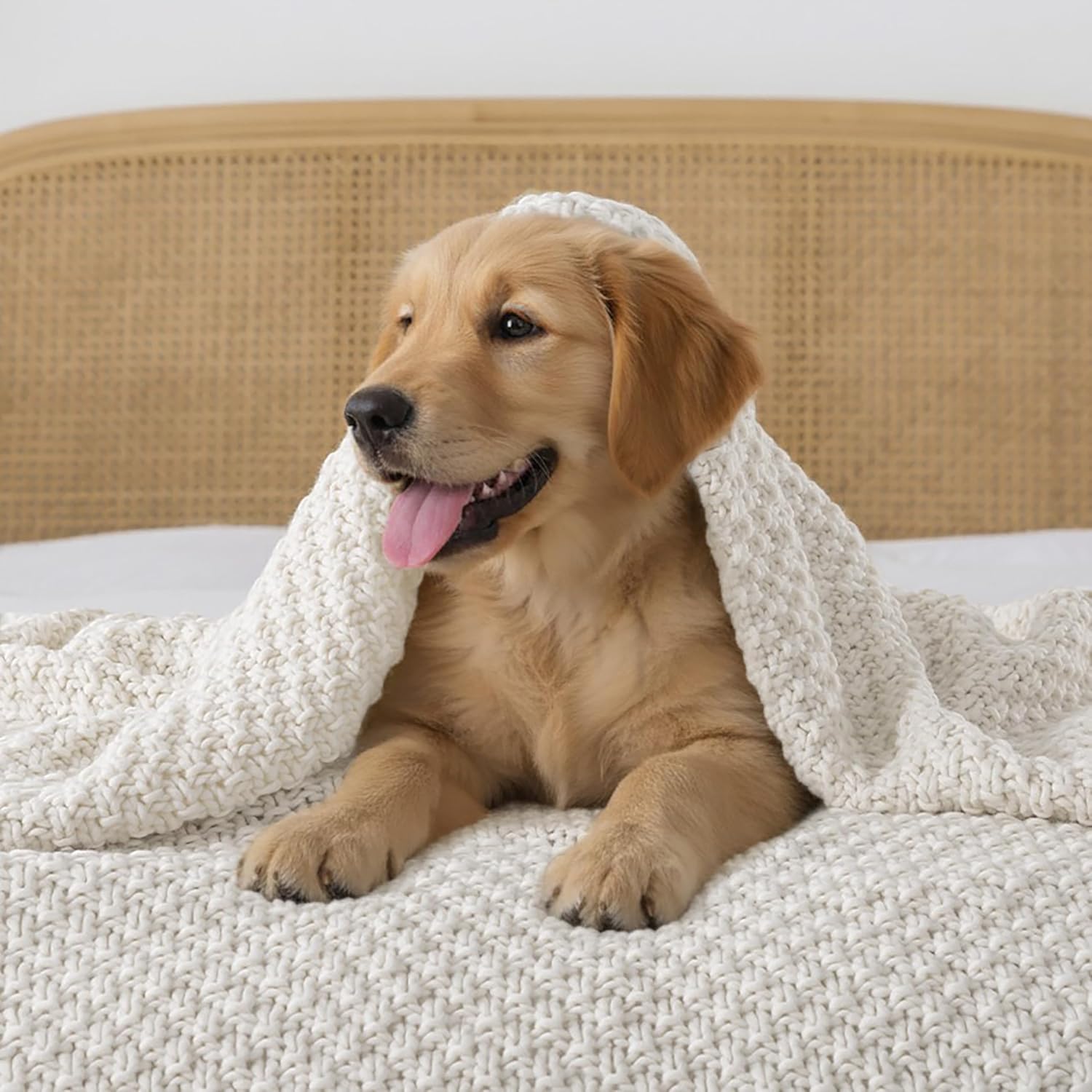 WDCOZY Chunky Cable Knit Throw Blanket Super Soft Warm Knitted Throw Blanket for Couch, Sofa, Chair, Bed Lightweight Breathable Cozy Comfortable Home Decorative Ivory Cream White 50x60 Inches - Image 5