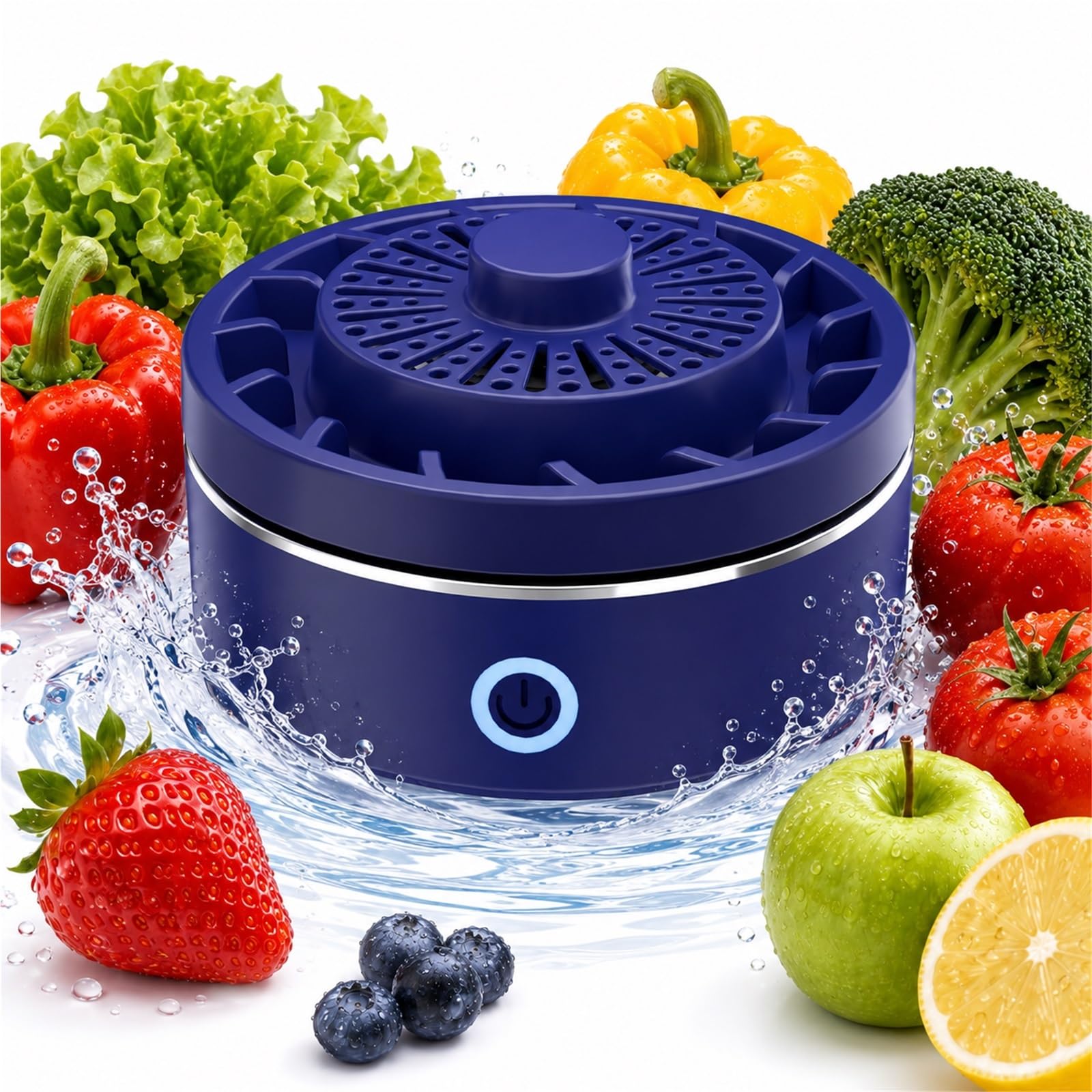 Fruit and Vegetable Washer Purifier, OH-ion Produce Cleaner for Pesticides & Wax, IPX7 Waterproof Portable Food Purifier for Veg, Fruit, Rice, Seafood & Meat