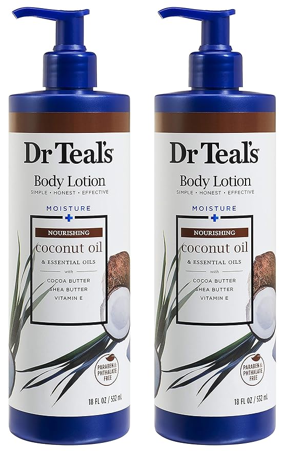 Dr Teal's Coconut Oil Body Lotion Gift Set (2 Pack, 18oz