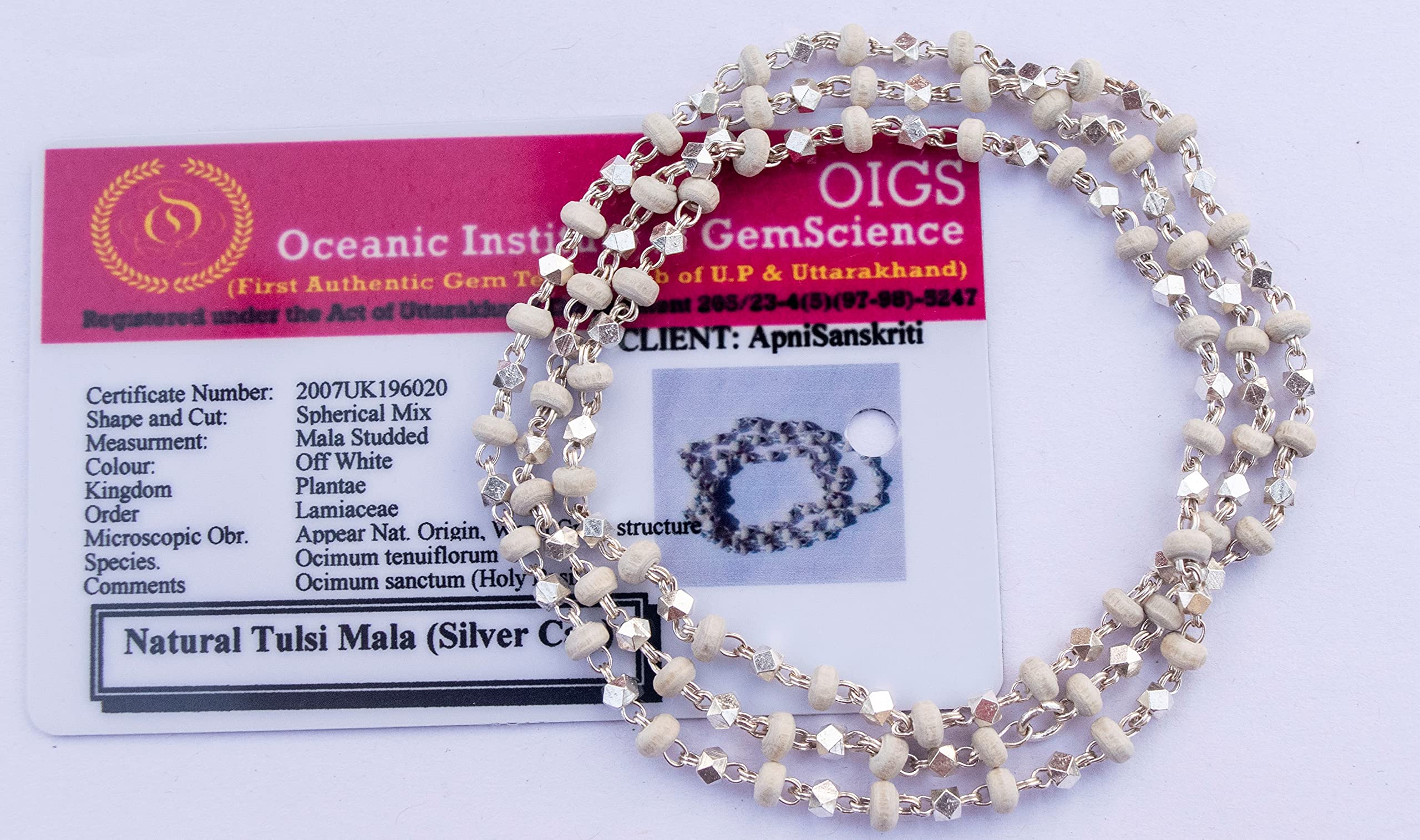 Black Tulsi Mala in Silver Designer Caps - Special Edition Big Size - Natural White Tulsi Beads - Pure Silver