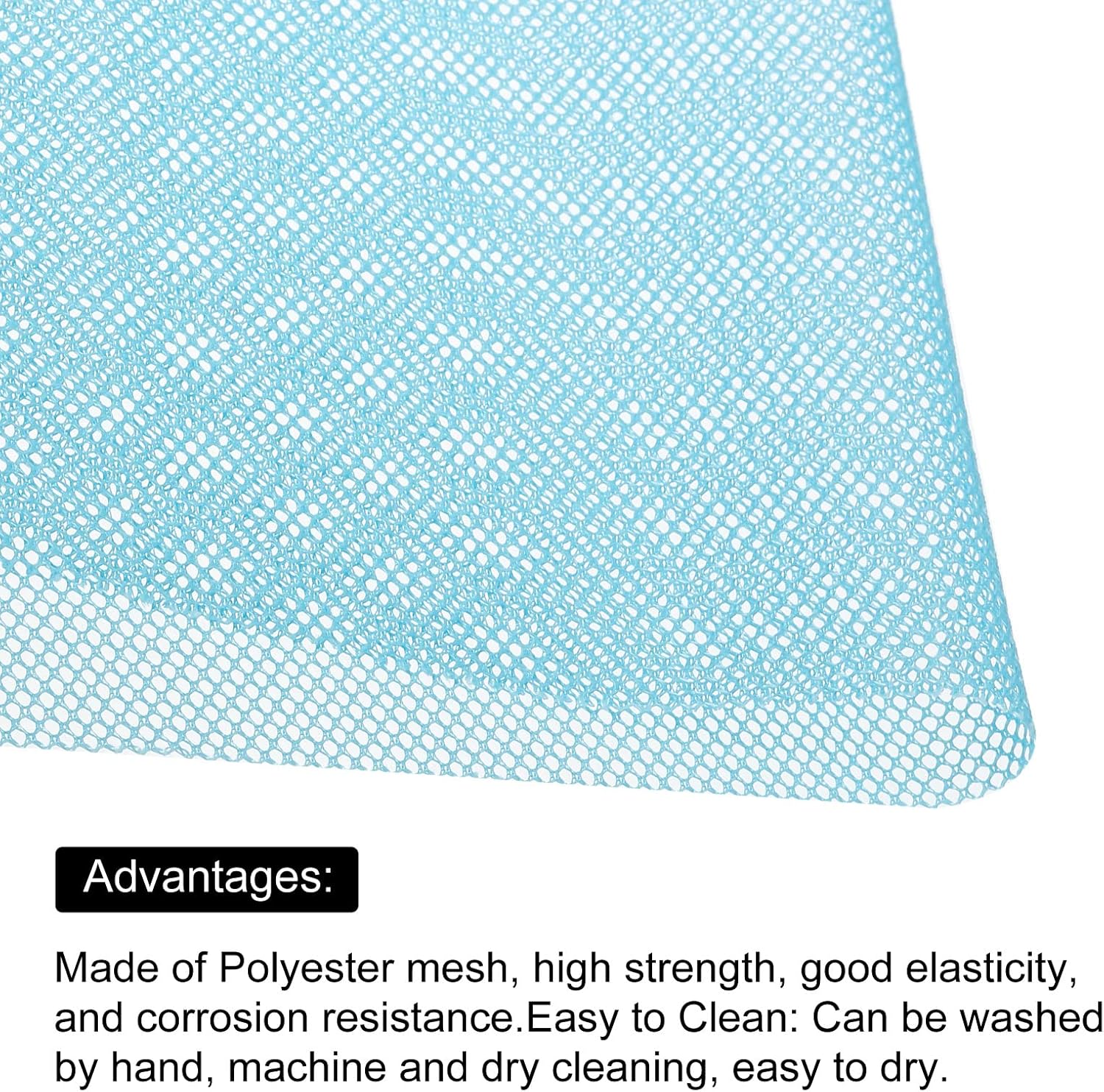 MECCANIXITY 120cm/46.8inch Mesh Fabric Lightweight Sheer Slightly Stretchy for Backpack Pocket and Straps, Netting Clothes, Netting Bag, Shopping Bag Sky Blue 2yard