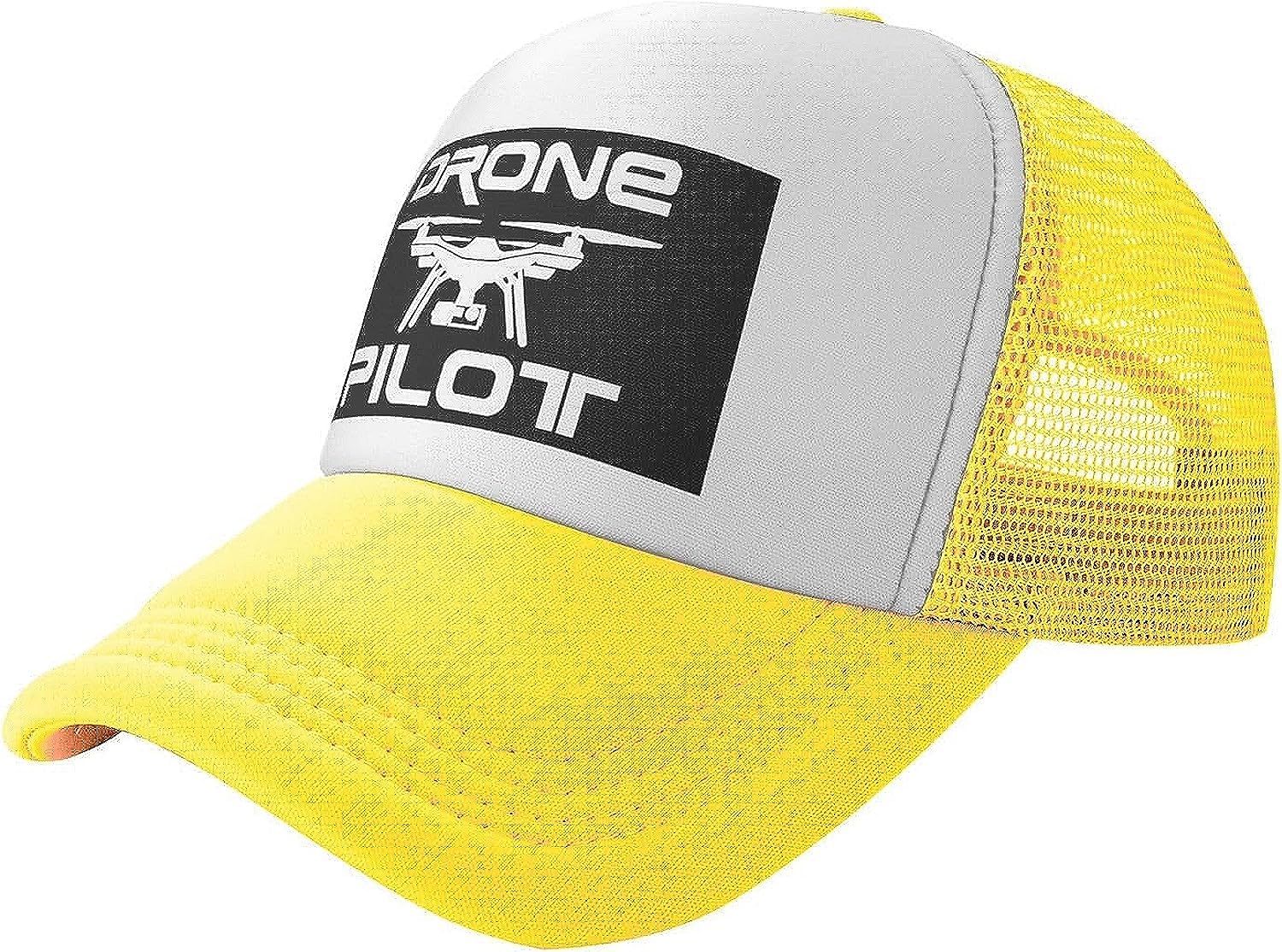 fifbird Drone Pilot Mesh Back Trucker Cap Baseball Cap Yellow