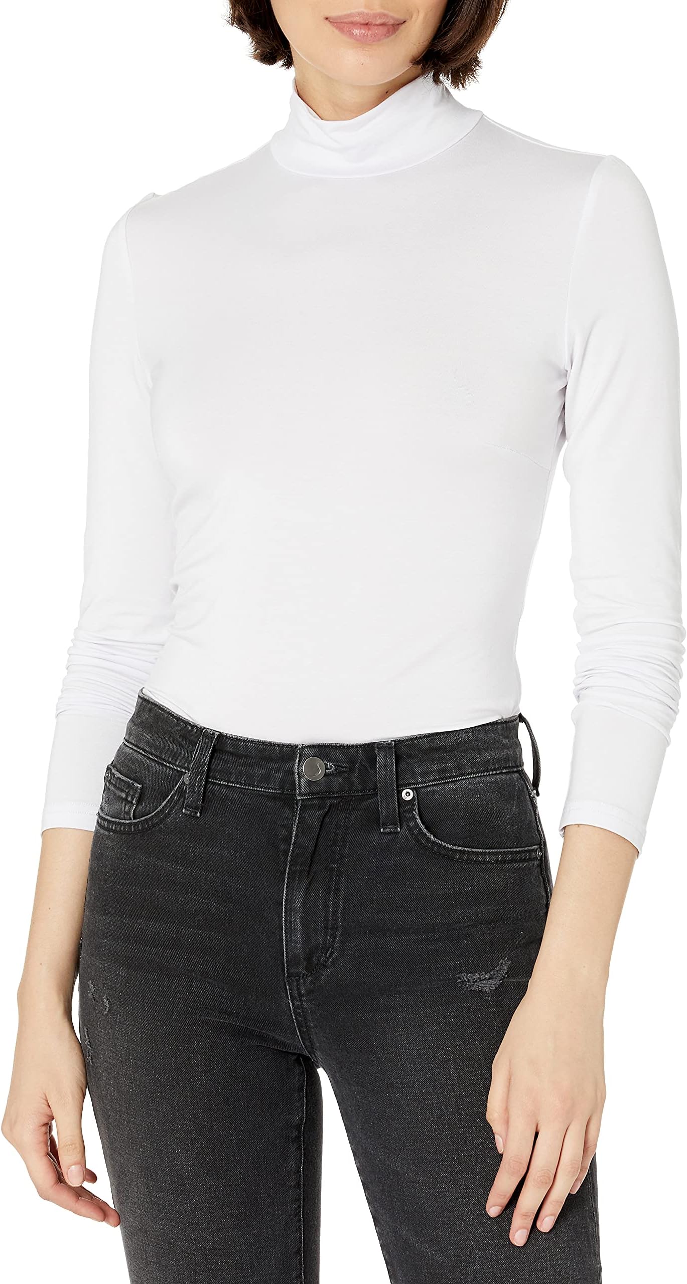 Womens Long Sleeve Turtleneck High Neck Fitted Fall Layer Tee Top