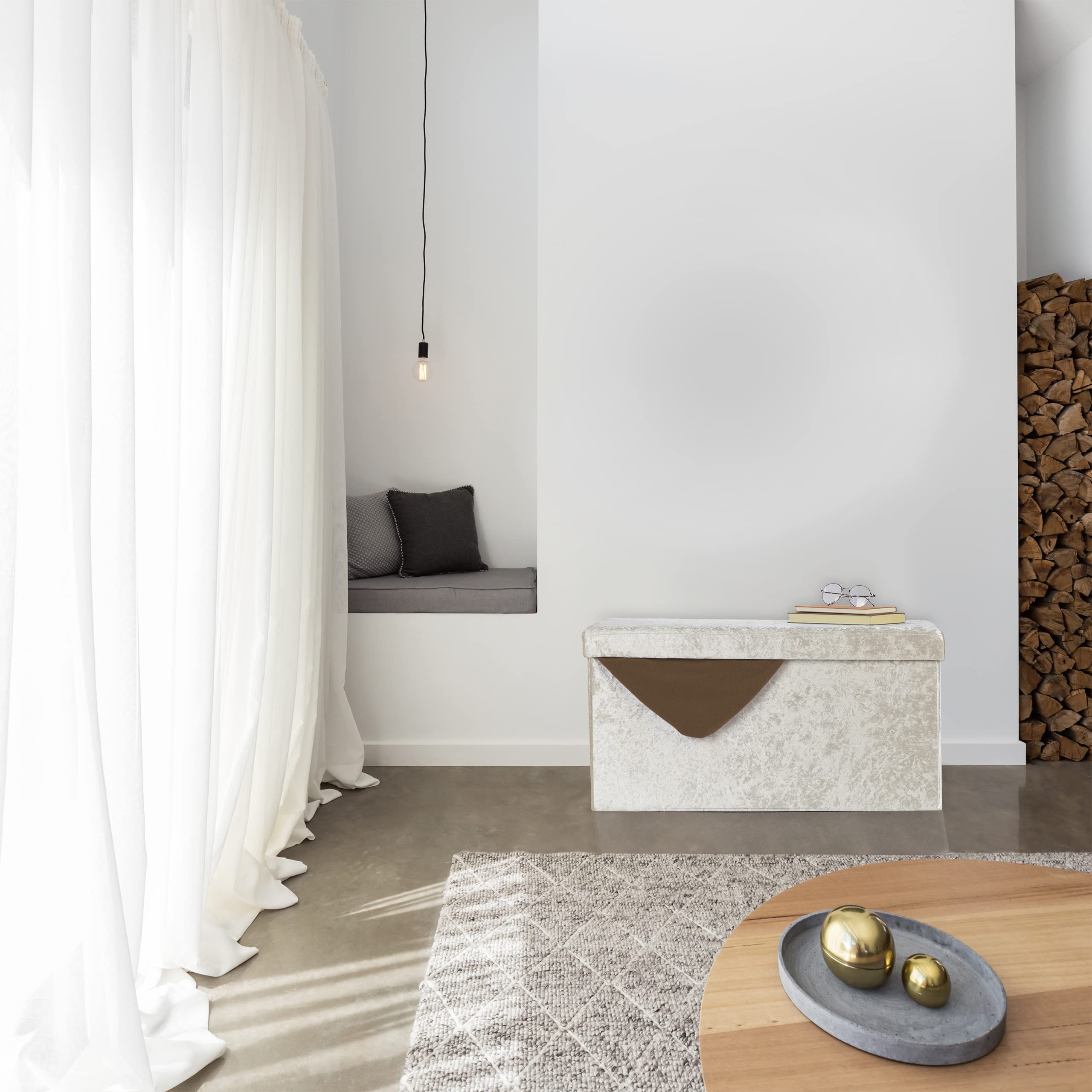 Panca Contenitore Relaxdays Con 6 Cassetti - Pieghevole, Per Ingresso O Camera, Beige, 39x76x38 Cm - Foto 4