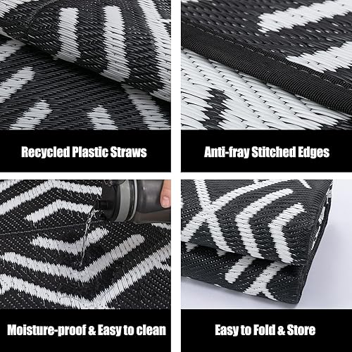 Miniatura 5 de HUGEAR Alfombras para exteriores alfombra grande impermeable para exteriores reversible portátil de plástico para exteriores para casa rodante