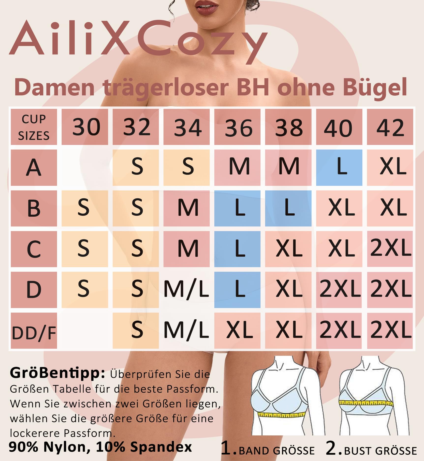 Reggiseno da donna senza spalline, senza ferretto, morbido, taglie grandi, push up, in silicone, antiscivolo, senza cuciture, con spalline trasparenti e nere