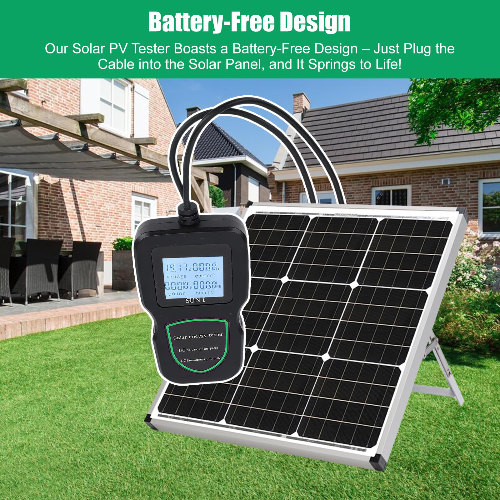 Tester per pannello solare fotovoltaico, multimetro per pannello solare, IP67 impermeabile, 500w, display LCD, dati in tempo reale, aggiornamento Mppt, tester per l'installazione e la manutenzione di