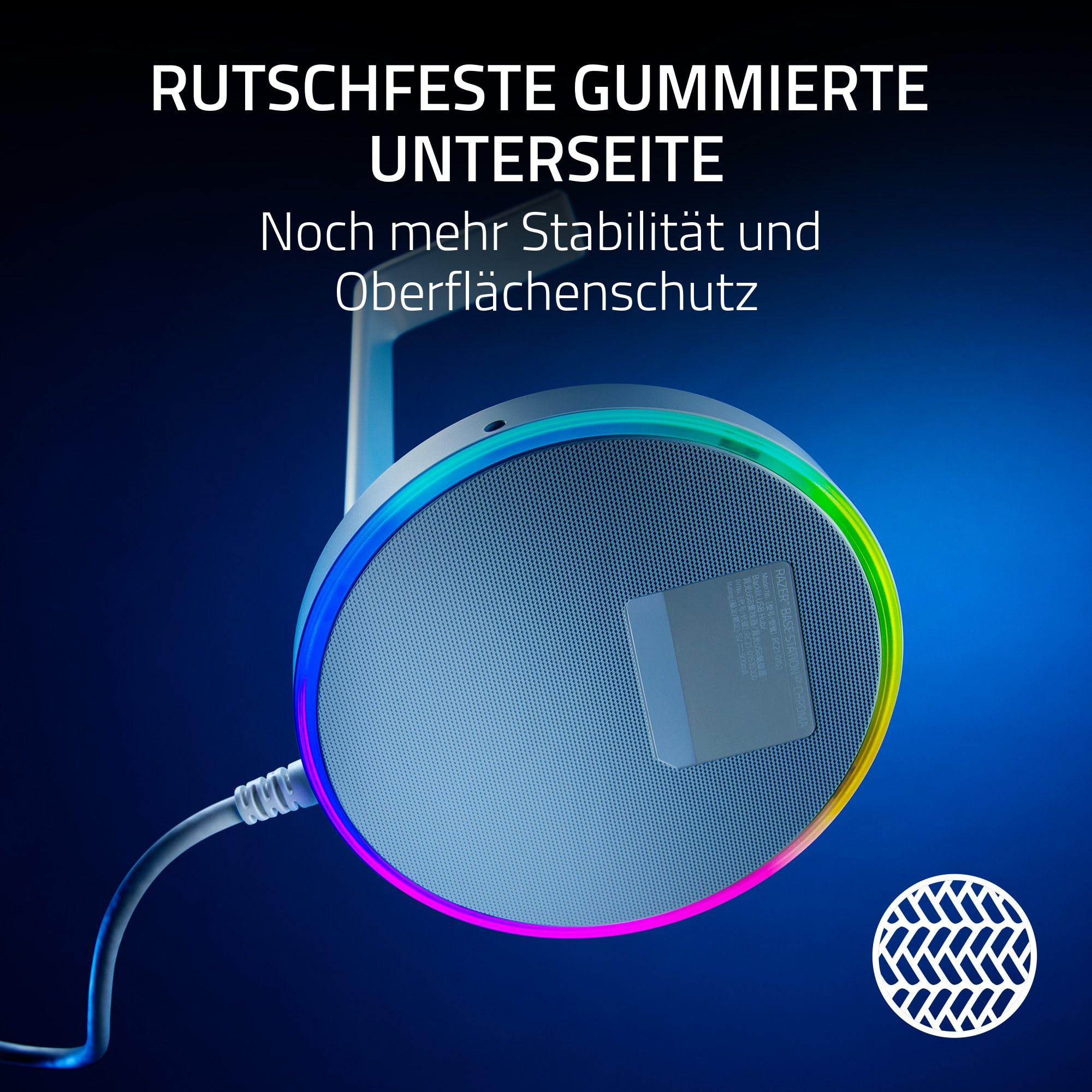 Razer Base Station V2 Chroma - Headset-Ständer mit USB-Hub und RGB-Beleuchtung (mit 7.1 Surround Sound, Integrierter Kopfhörer-Halter, Rutschfester Standfuß) Schwarz