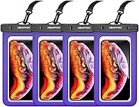 Vista 40 de Paquete de 4 bolsas flotantes impermeables para teléfono, protector flotante transparente con cordón, funda universal grande flotante a prueba