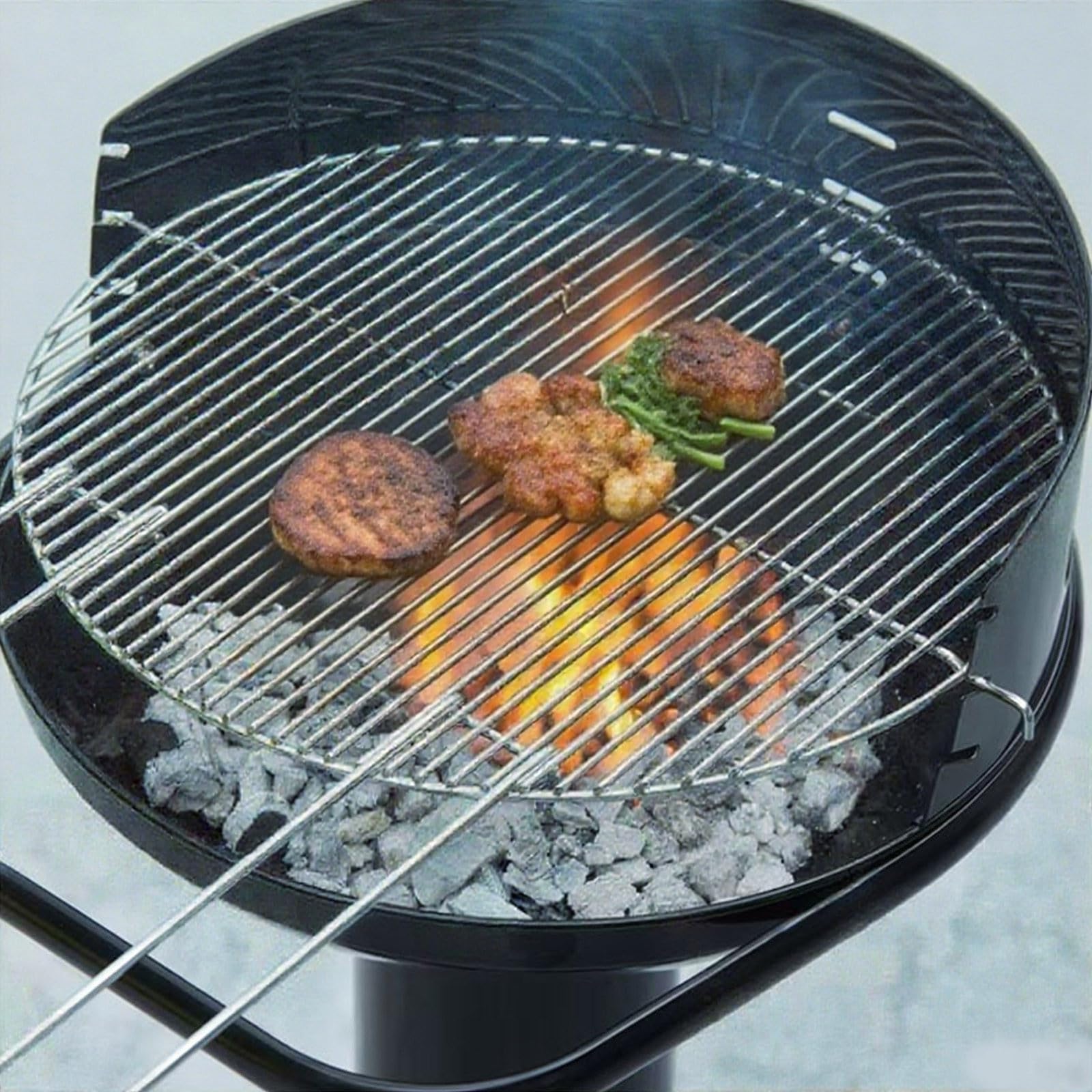 Bardzo gruby okrągły ruszt do grillowania ze stali nierdzewnej 30/35/40 cm, idealny na kemping, piknik, do ogrodu, akcesoria do grilla, idealne do grillowania