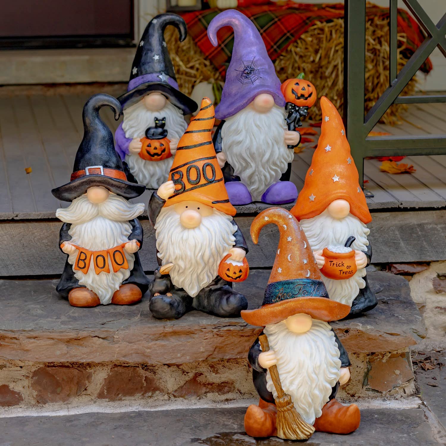 Zaer Ltd. Magnesium Decorative Halloween Gnome Statue Figurines