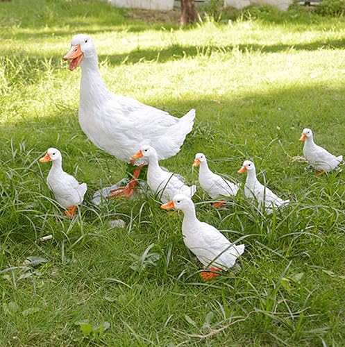 Miniatura 4 de Estatuas de pato de granja real, divertida decoración de valla de pato, decoración de pato de resina, estatua de animal real al aire libre,