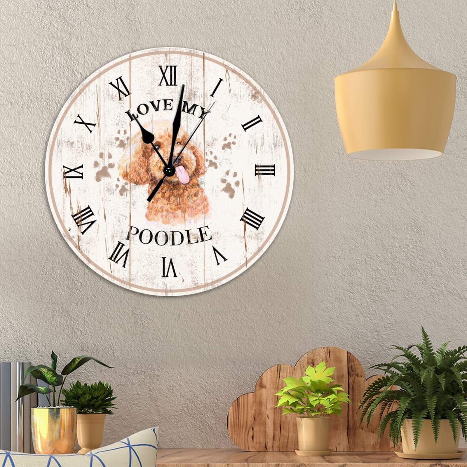 Amazon.com: Love My Poodle Clock Poodle Dog Lover Gift Clock for