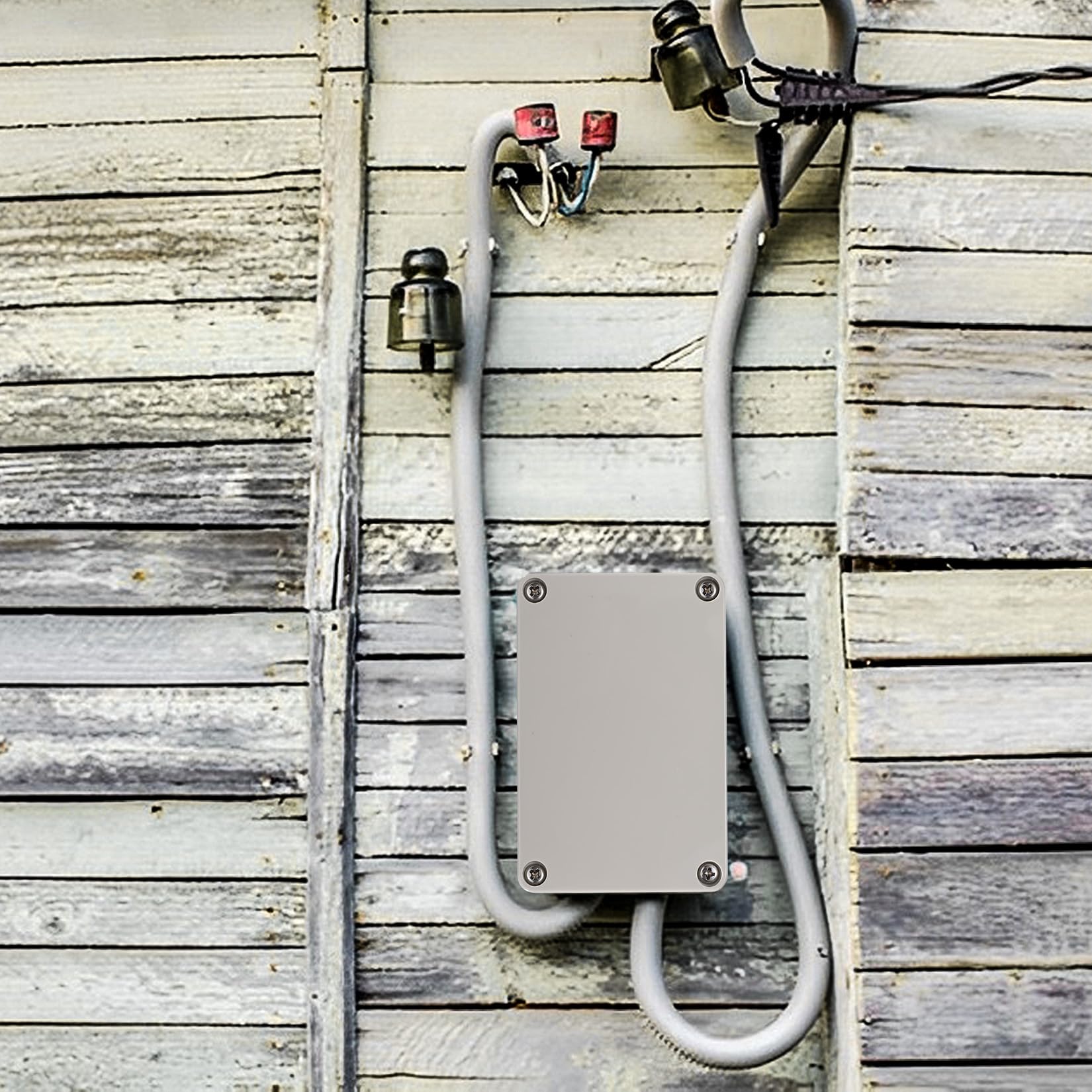 2 Piezas Cajas de Conexiones, Caja de Derivación Estanca Exterior Electricas, Cajas de Proyectos Electrónica Plástico, Conexiones Cables Electricos Estancos (100X68X50MM, Blanco grisáceo)