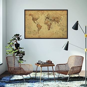 古地図　Harrods ヴィンテージの世界地図 1936年 アンティークの世界地図 図書館