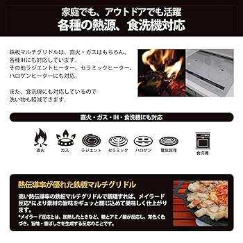 Amazon | 本家 JHQ 鉄板 マルチグリドル 平型33cm本体(収納