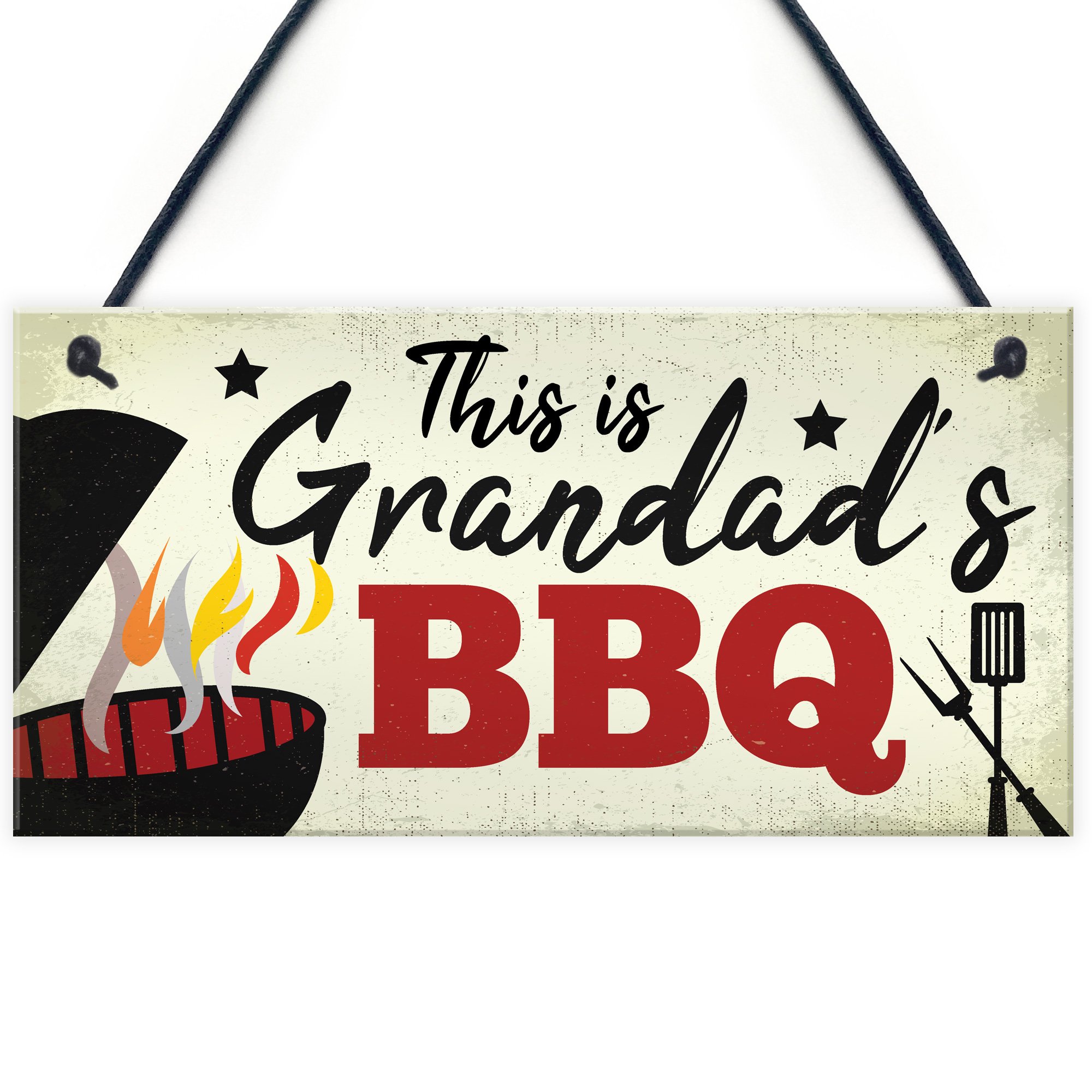 Red Ocean Grandad's BBQ Hanging Garden Sign Summer House Bar Man Cave Shed Plaque Gitfs For Men