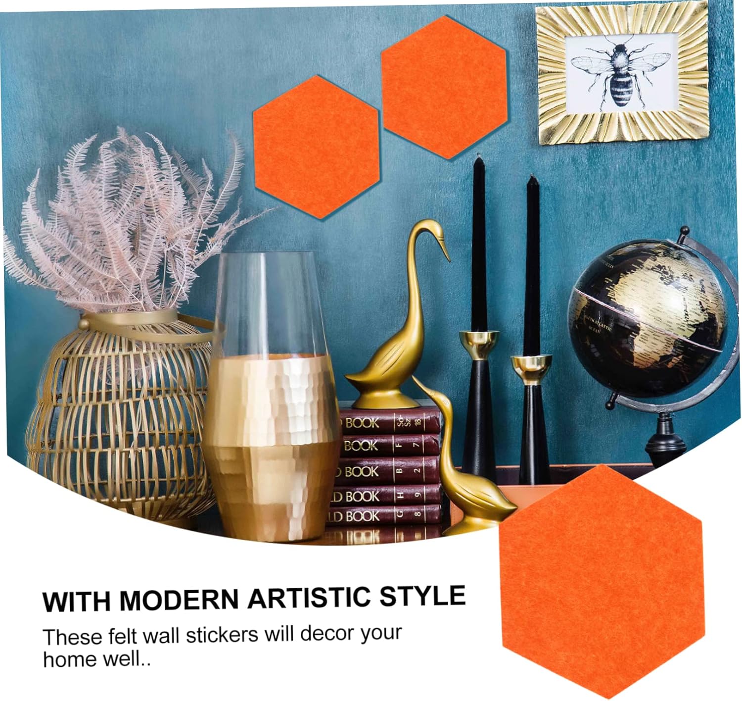 10pcs Hexagon Felt Board Wall Backdrop Photo Display Board Sticky Memo for Office Decor